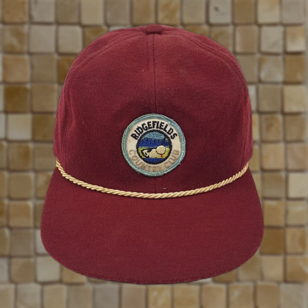Vintage VINTAGE 80s Ridgefields Golf Hat Fitted Medium Red Wool Blend Mens Size ONE SIZE - 1 Thumbnail