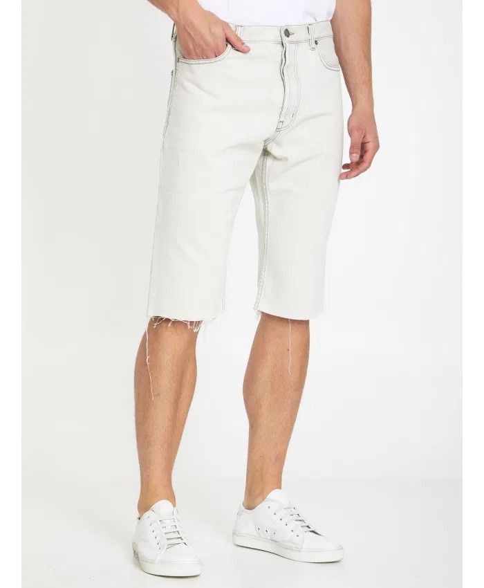 Saint Laurent Paris o1y0325 Denim Short in Light Grey Size US 31 - 2 Thumbnail