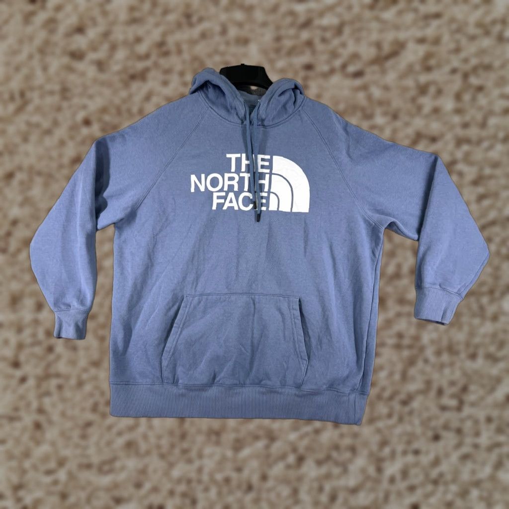 The North Face VINTAGE The North Face Hoodie Women L Purple Logo Pullover Hooded Crew Neck 38 in Chest Womens Logo 90s Size L / US 10 / IT 46 - 1 Thumbnail