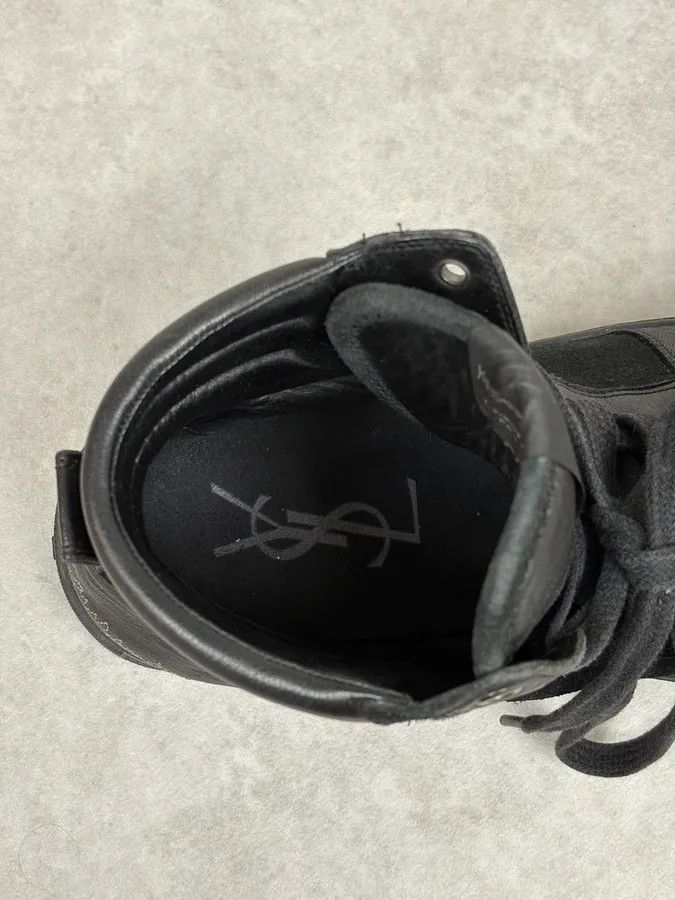 Yves Saint Laurent FW2002 Yves Saint Laurent Black Suede Leather High Sneakers Size US 7 / EU 40 - 8 Thumbnail