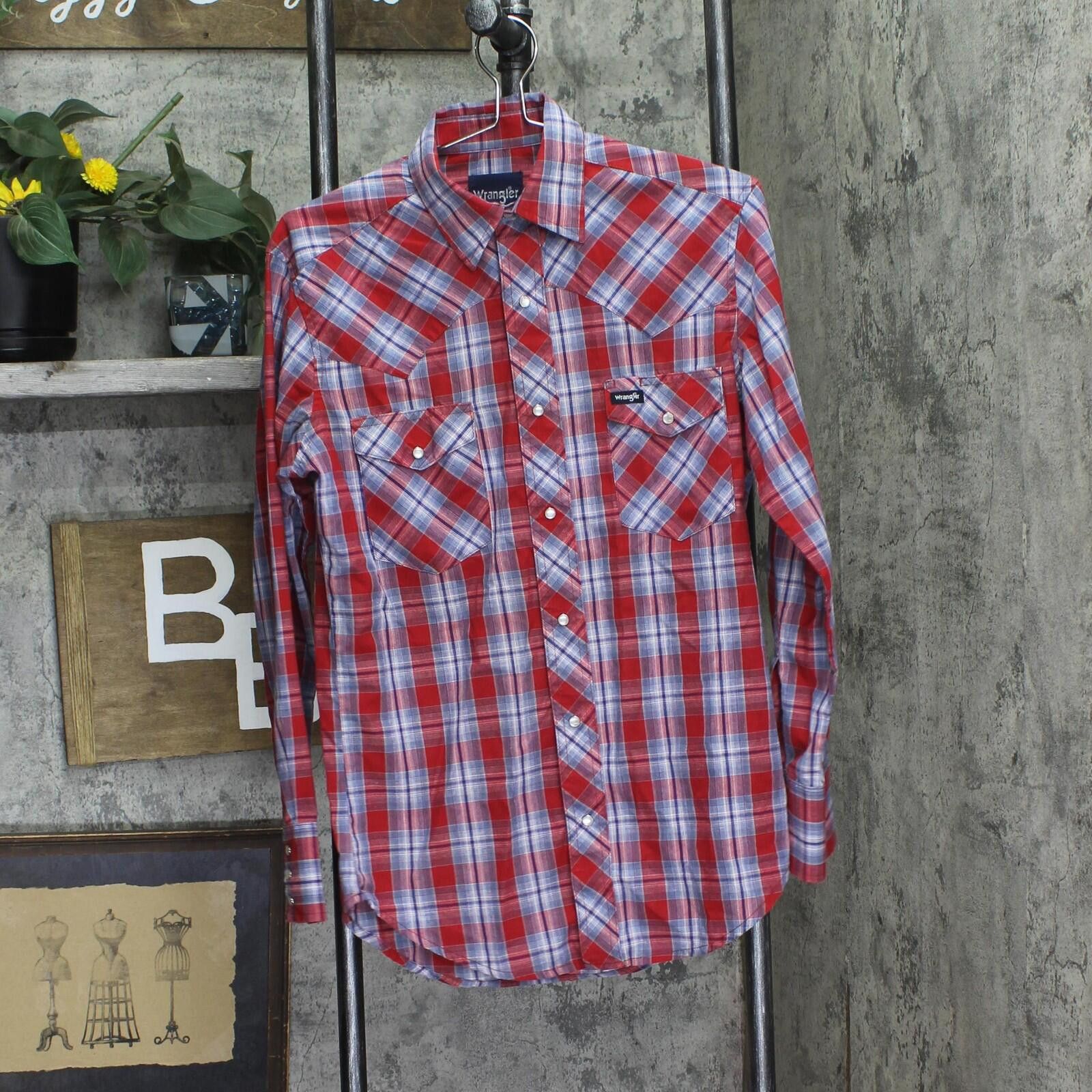 Wrangler Wrangler Snap Long Sleeve Shirt Red / Blue See Measurements Size US M / EU 48-50 / 2 - 1 Thumbnail