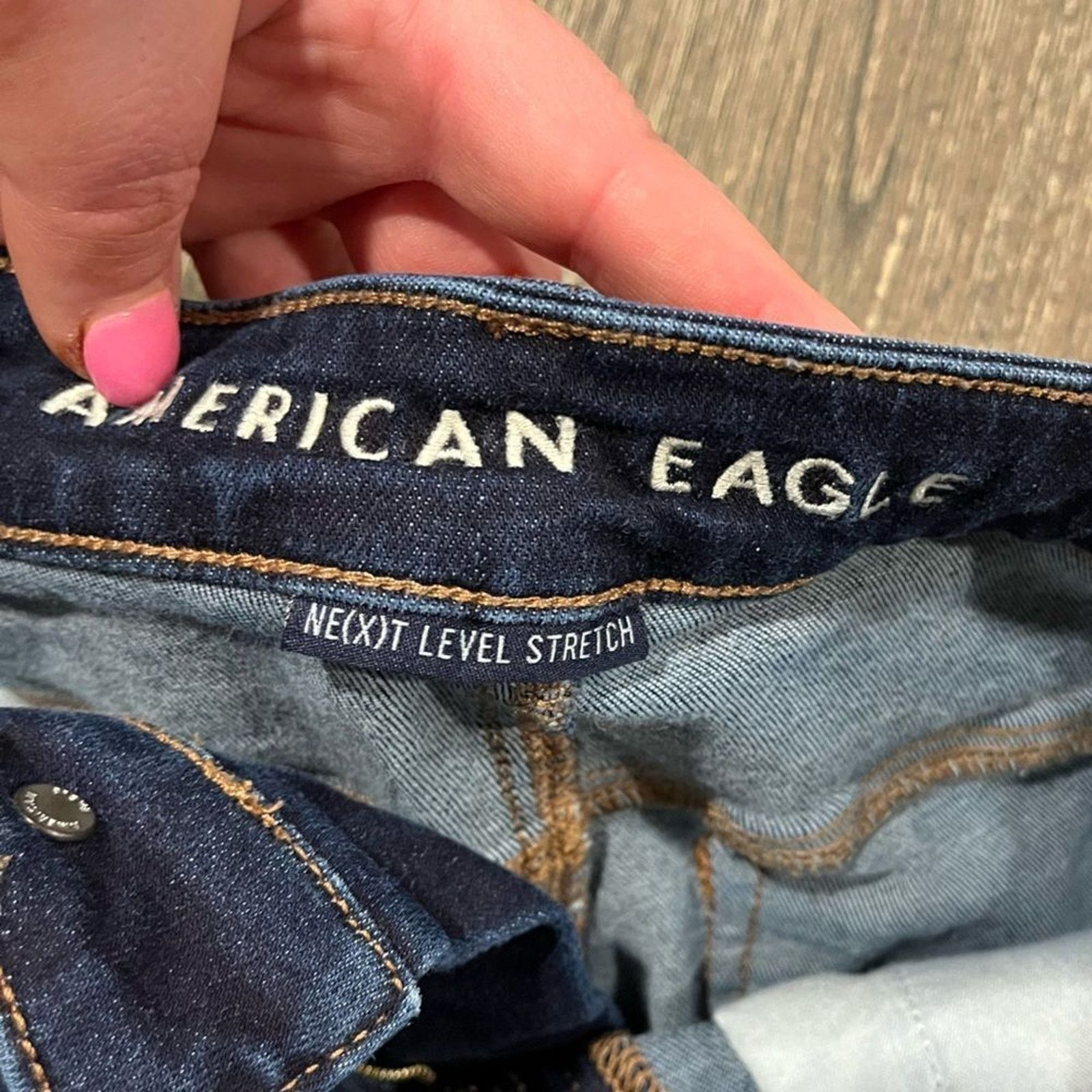 American Eagle Outfitters American Eagle Hi-Rise Shortie Shorts Next Level Blue Size 2 Size 26" / US 2 / IT 38 - 5 Thumbnail
