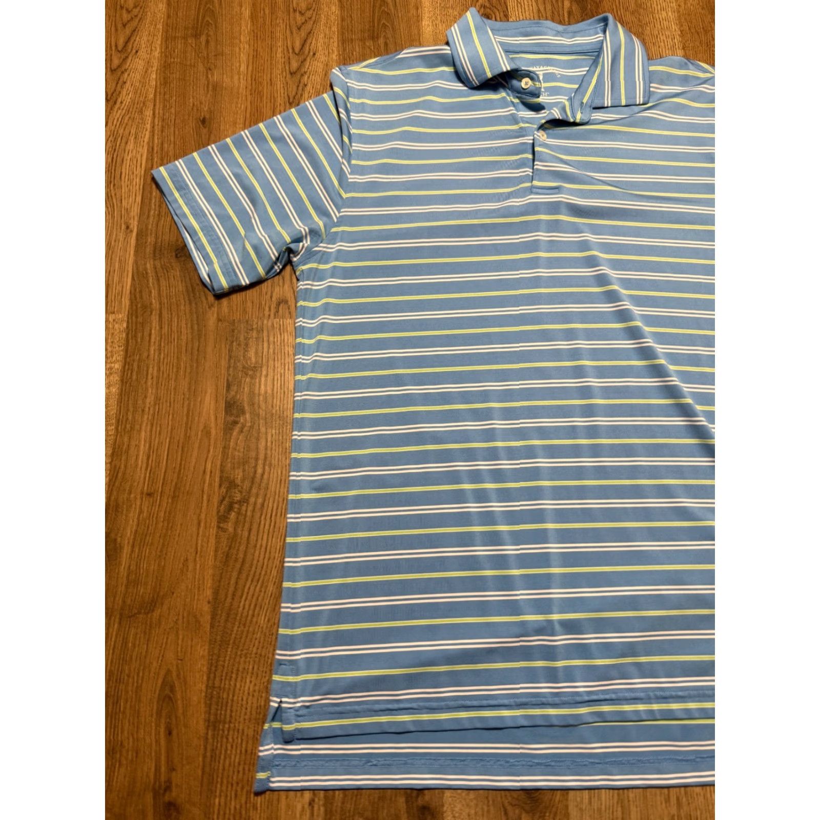 Vintage Fairway & Greene Tech Shirt Polo Shirt Men M Green Blue White Striped Polo Shirt Size US M / EU 48-50 / 2 - 3 Thumbnail