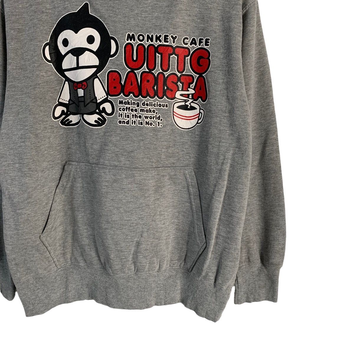 Japanese Brand Uittg Baby Monkey Cafe Barista Pullover Hoodie Size US M / EU 48-50 / 2 - 3 Thumbnail