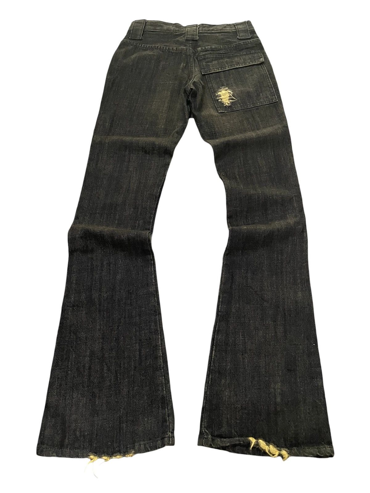 If Six Was Nine × Le Grande Bleu (L.G.B.) Red Carpet Japan Flared Bush Pocket Distressed Jeans Size US 27 - 2 Thumbnail