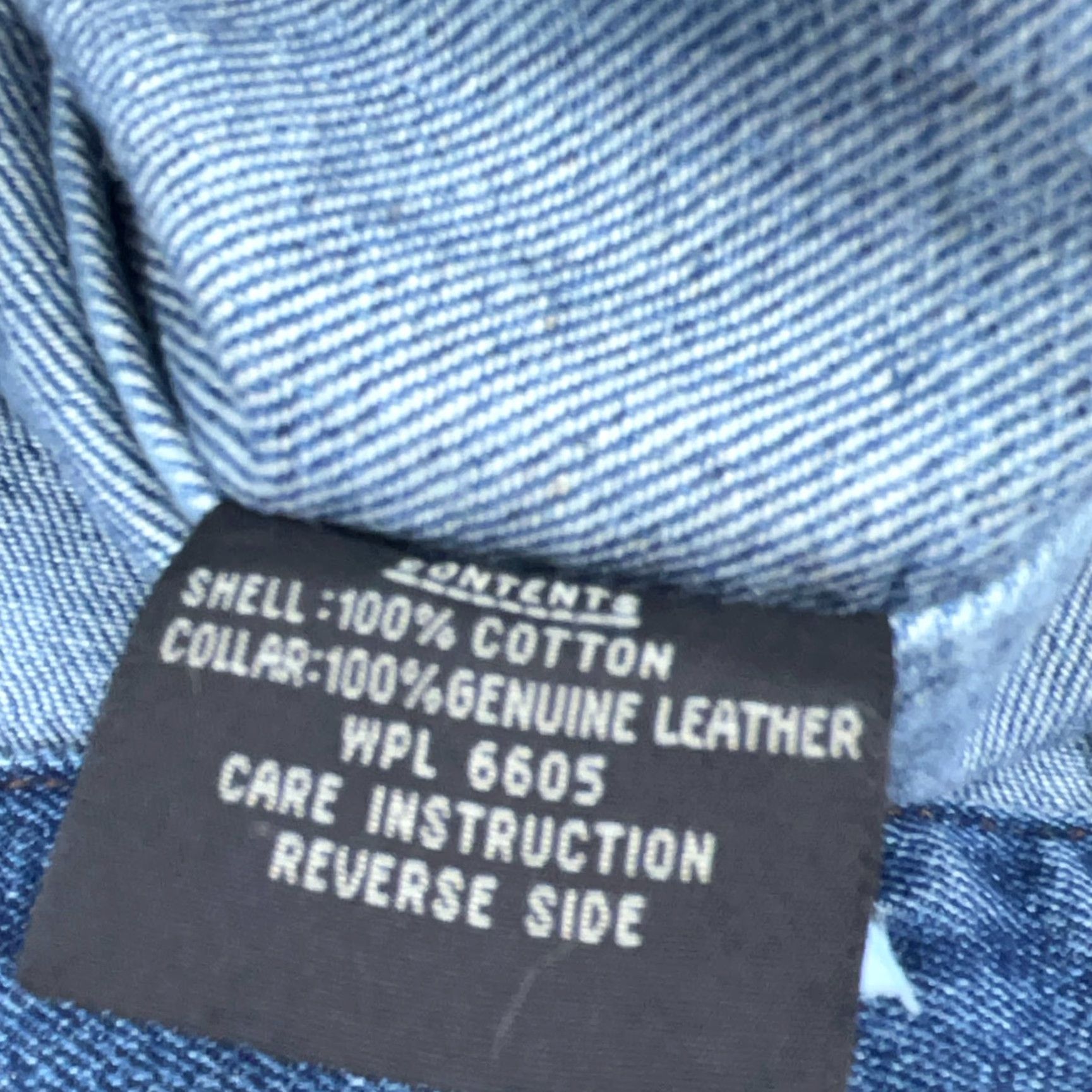 Dunbrooke VINTAGE Dunbrooke Denim Jacket Men L Blue Jean Biker Trucker Leather Collar Jeans Jacket Capable Collared Pockets 90s USA Mens Size US 33 - 7 Thumbnail