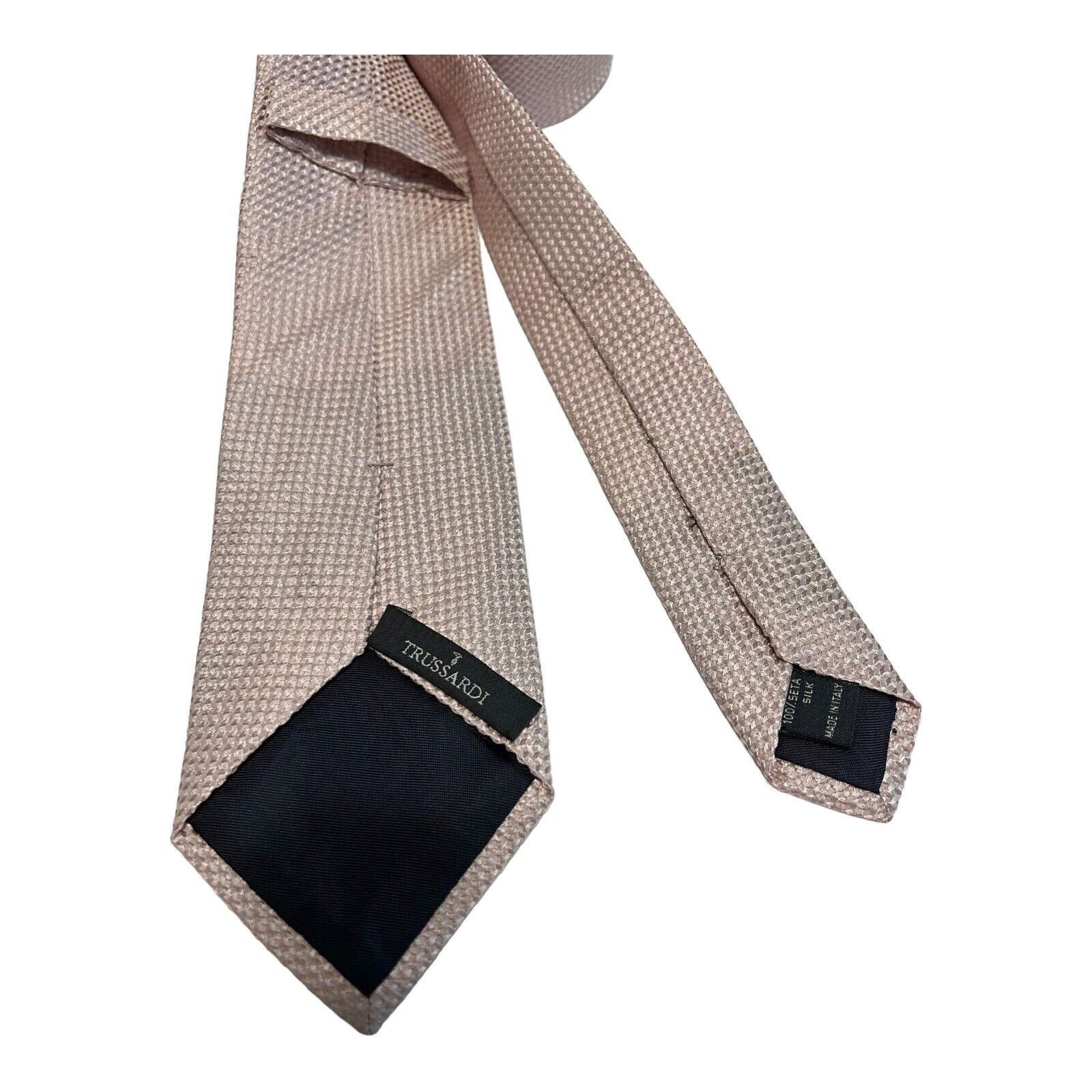 Trussardi TRUSSARDI Light Pink Geometric Luxury Designer Silk Tie Ital Size ONE SIZE - 4 Thumbnail