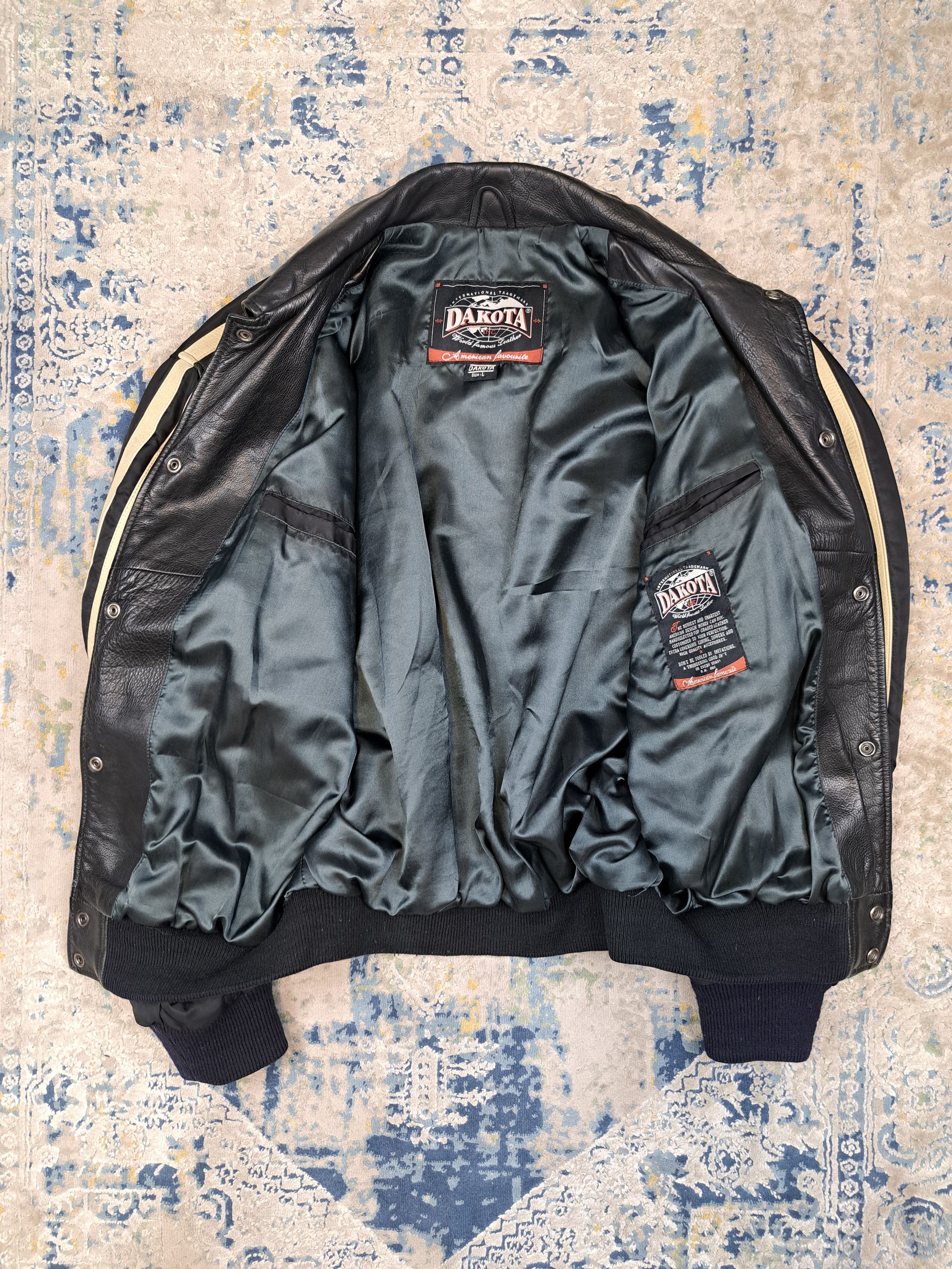 Genuine Leather Dakota Leather and Nylon Bomber Jacket Moto Racing Size US L / EU 52-54 / 3 - 6 Thumbnail