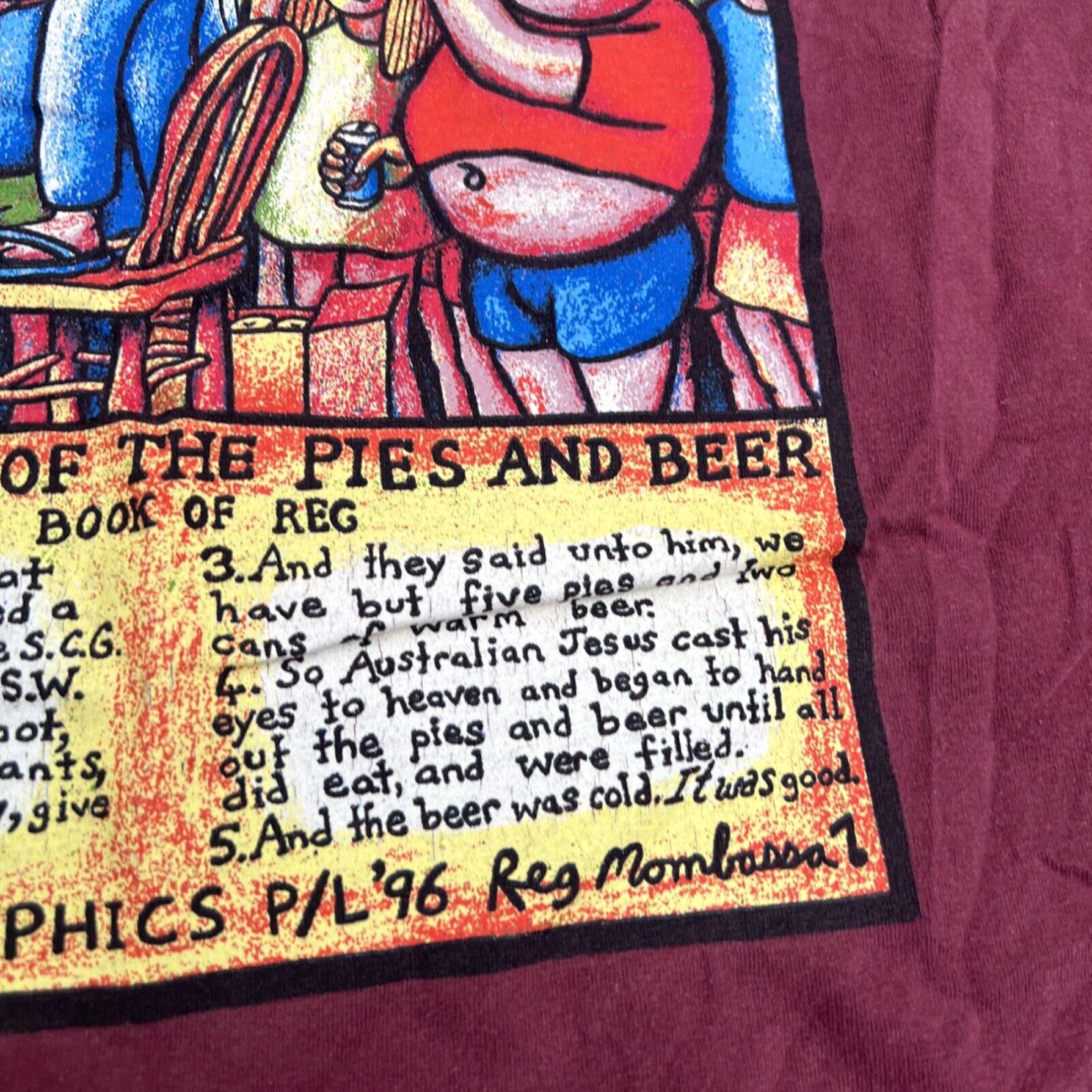 Mambo Vtg t shirt Mambo Faith Australian Jesus At The Football Medium 1996 Size US M / EU 48-50 / 2 - 4 Thumbnail