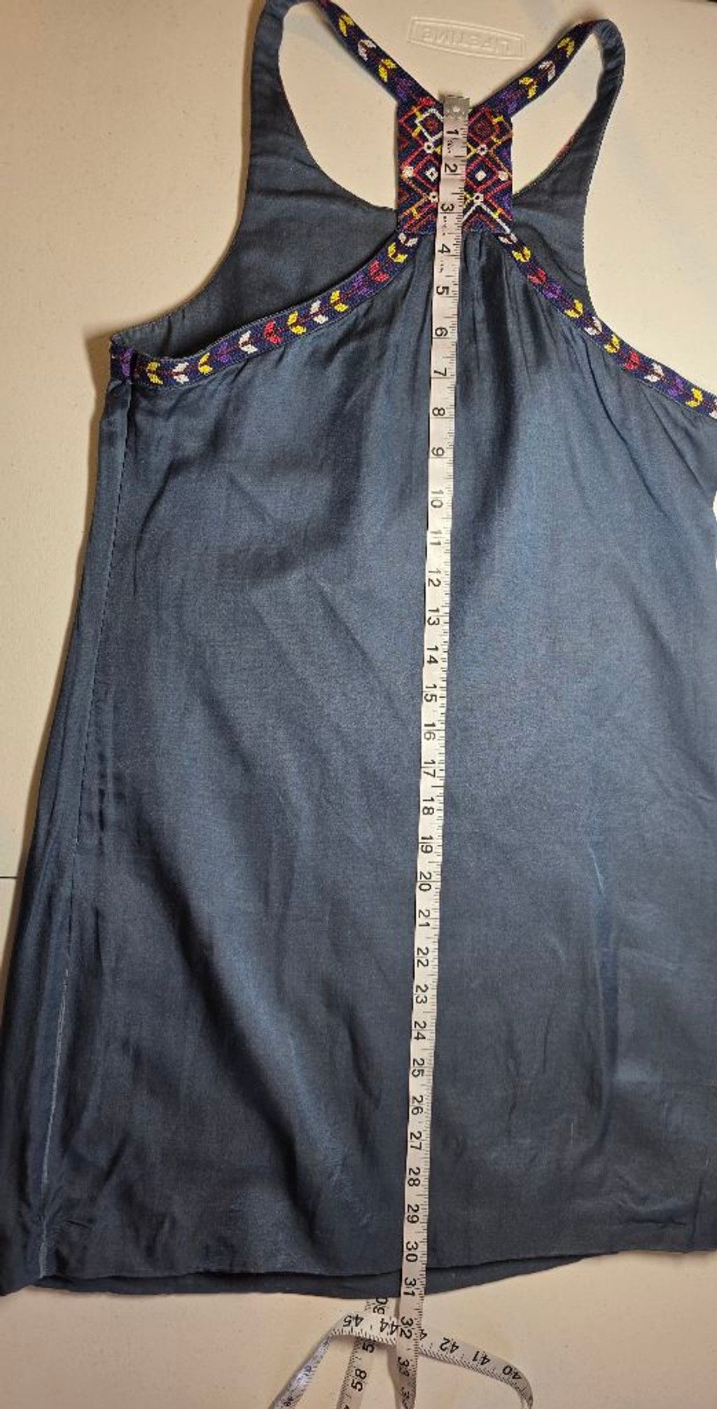 Tibi Tibi Embroidered Shift Dress Navy Sleeveless Boho Resort Sum Size S / US 4 / IT 40 - 10 Thumbnail