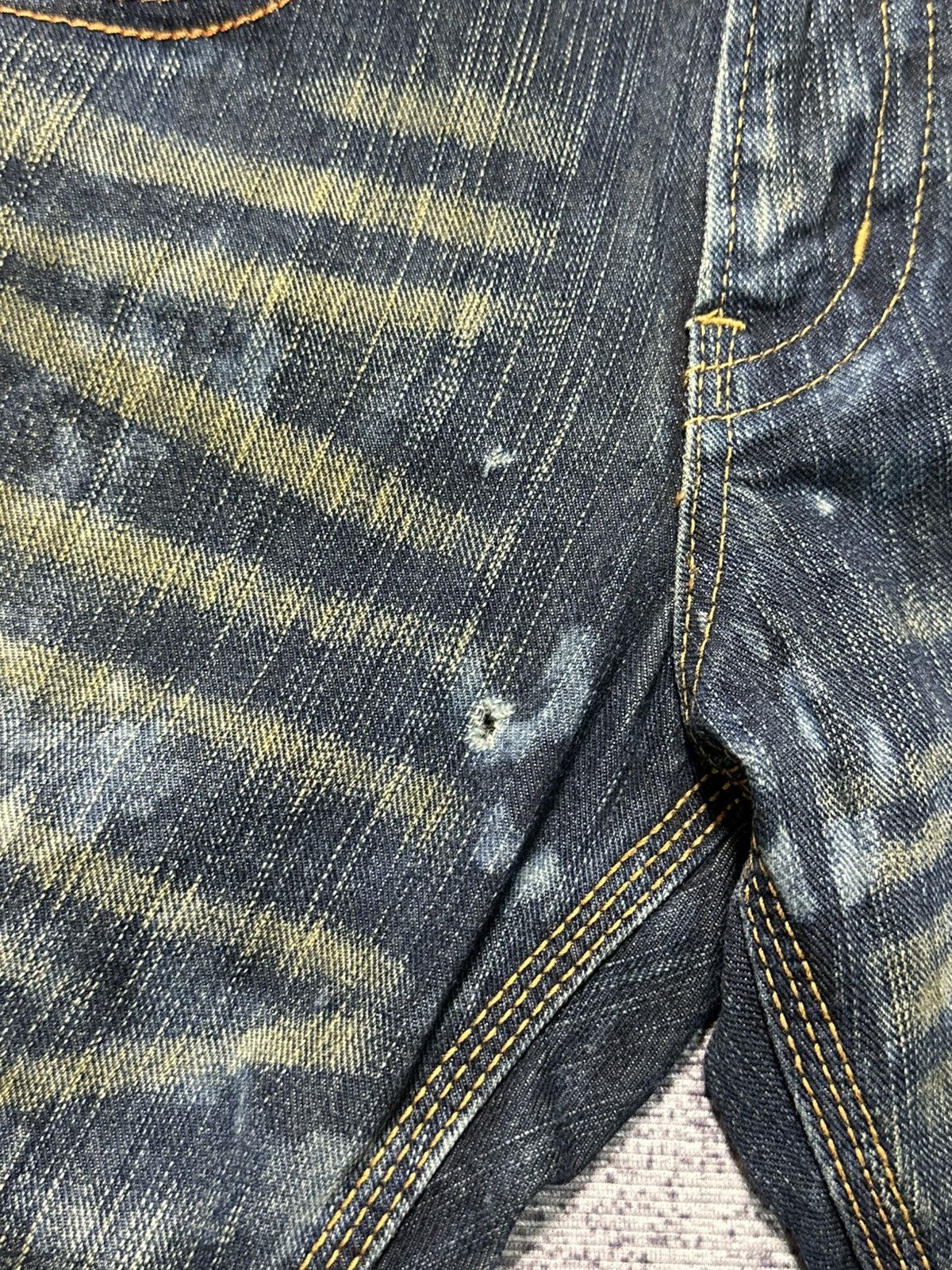 Japanese Brand 2000s Flare Edwin 411XVS Distressed Denim Y2k Size US 26 / EU 42 - 20 Thumbnail
