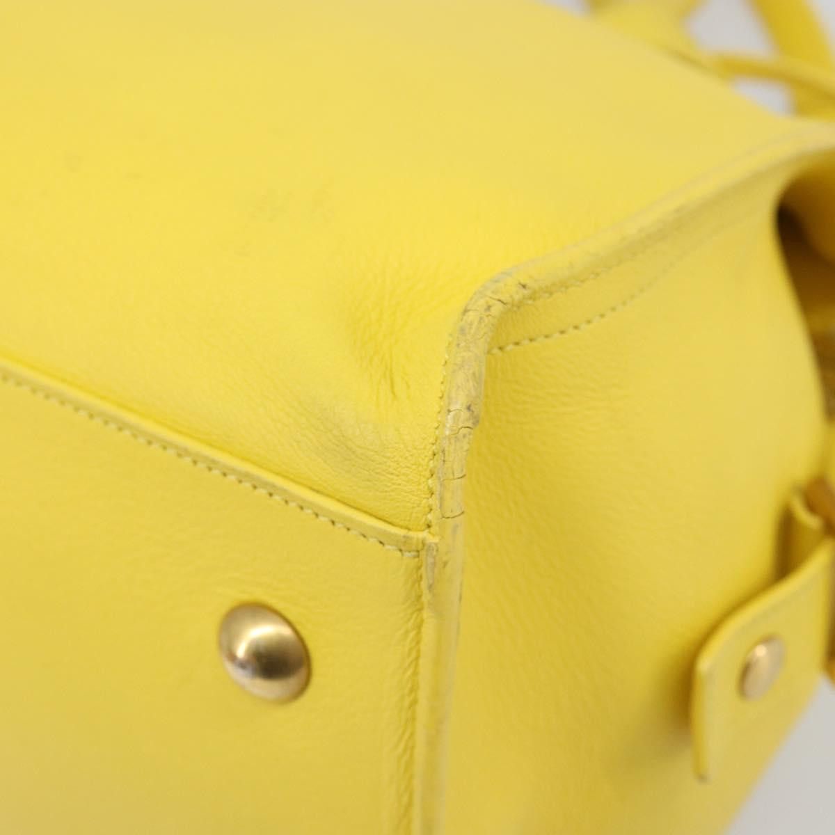 Saint Laurent Paris SAINT LAURENT Baby Cabas Hand Bag Leather 2way Yellow Gold Size ONE SIZE - 16 Thumbnail