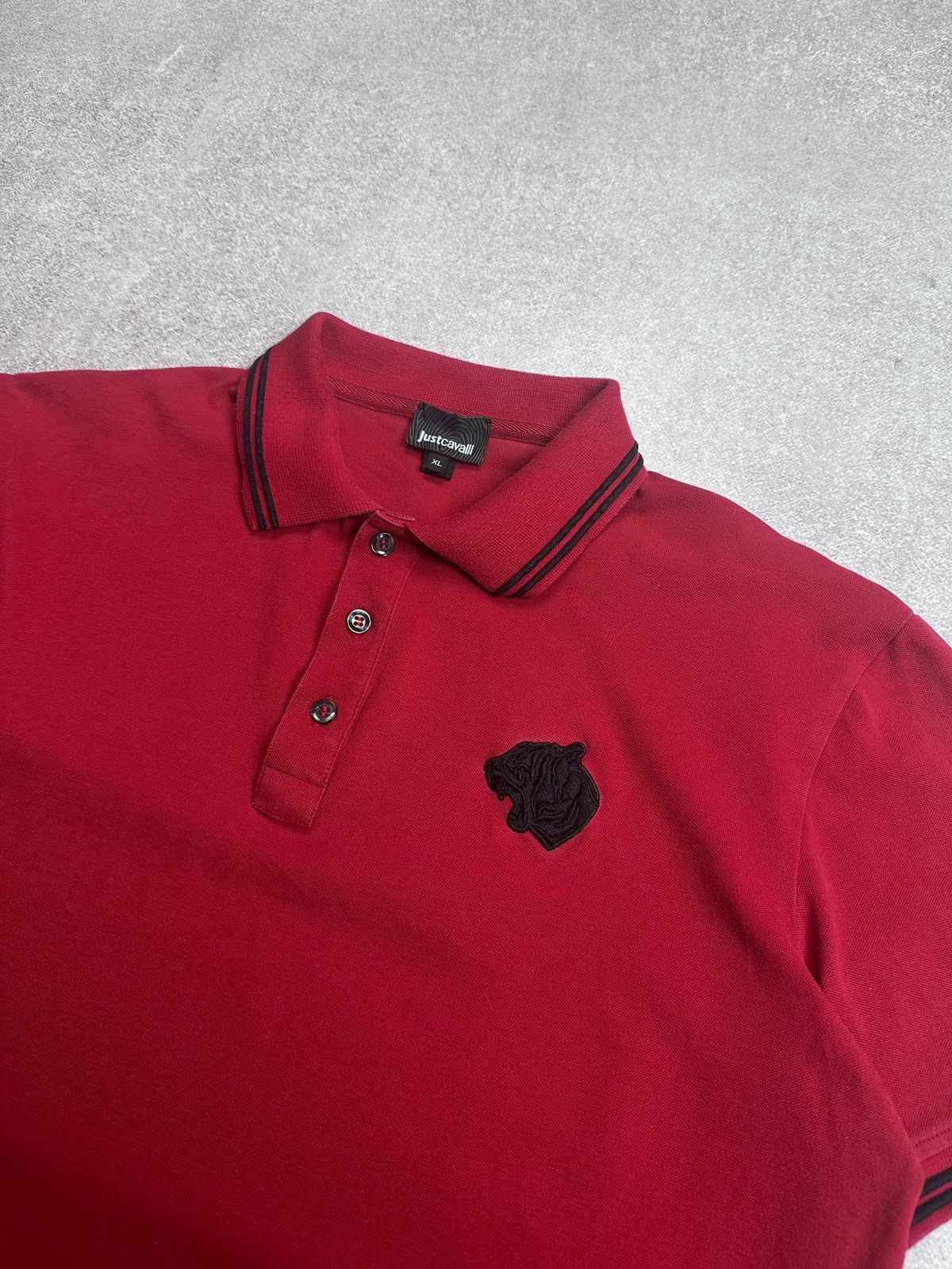 Roberto Cavalli Roberto Cavalli Tiger Polo Shirt XL Red Mens Size US L / EU 52-54 / 3 - 2 Thumbnail