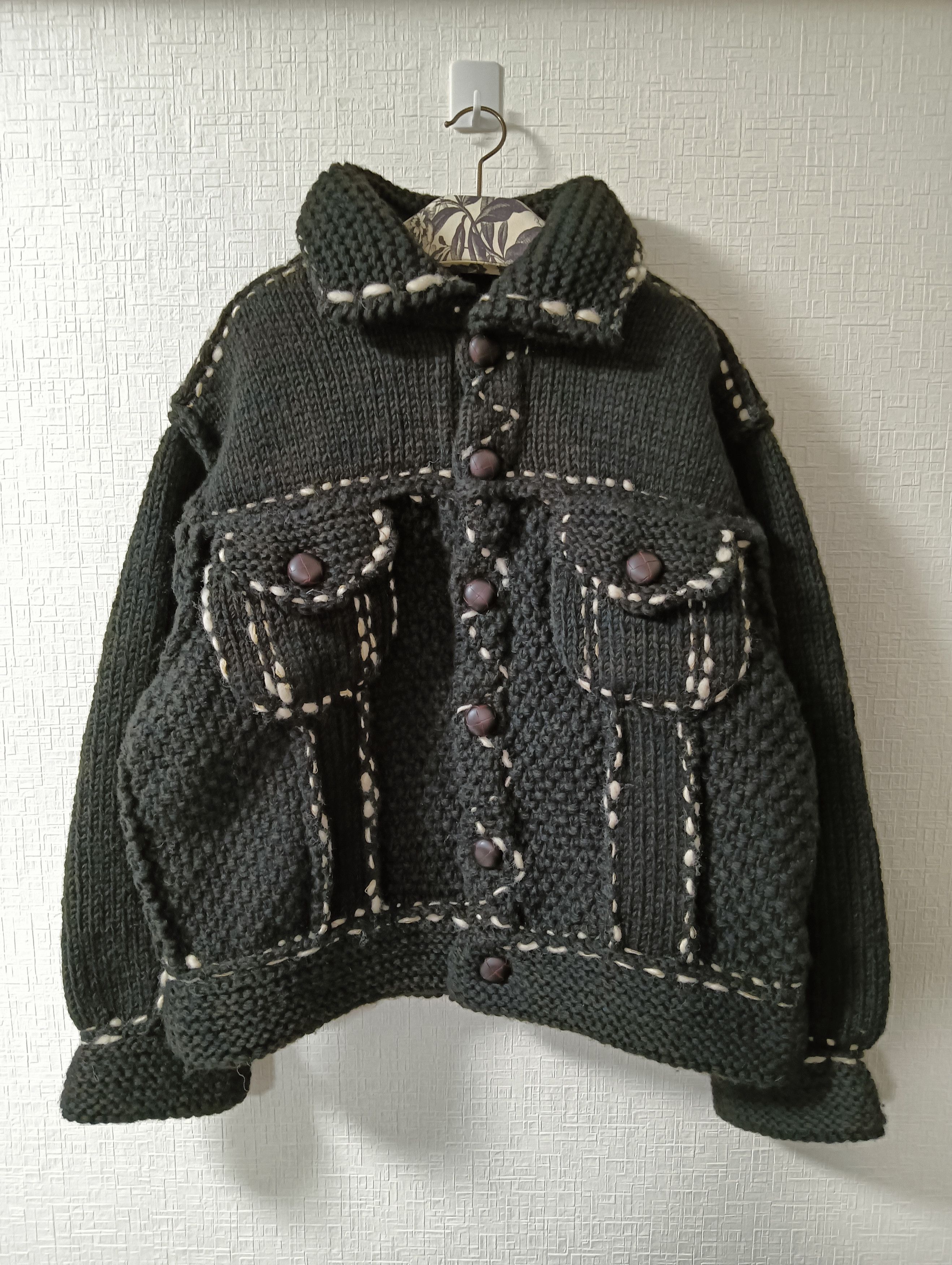 Kapital Wool Hand Knit Jacket Size US L / EU 52-54 / 3 - 1 Thumbnail