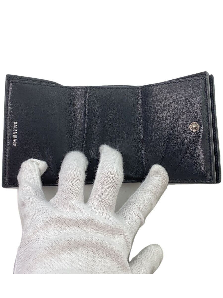 Balenciaga Balenciaga BB Monogram Leather Tri-Fold Wallet Black Size ONE SIZE - 4 Thumbnail