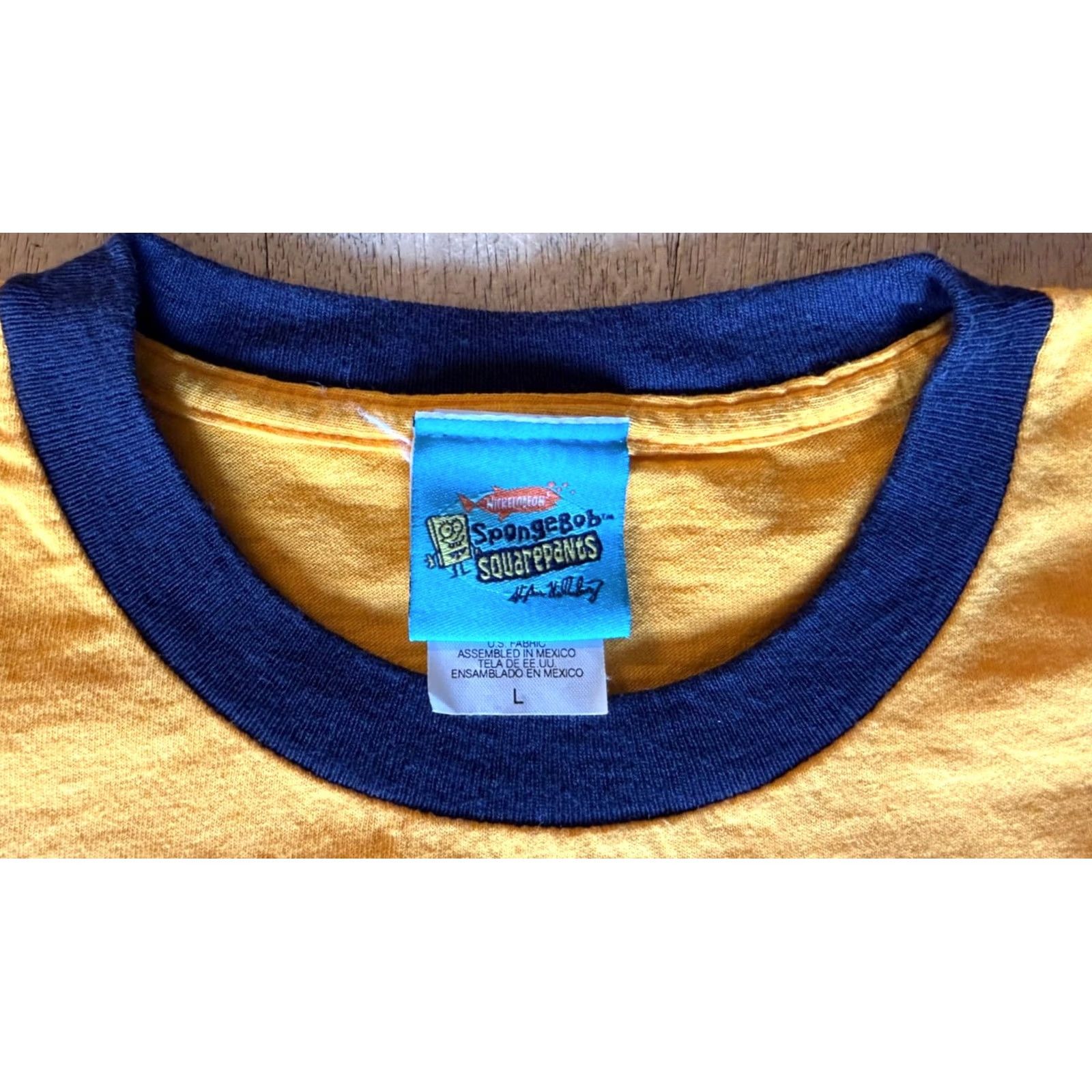 Nickelodeon VINTAGE Nickelodeon Spongebob Squarepants Ringer T-Shirt - Adult Large - Yellow - 2003 Cartoon Size US L / EU 52-54 / 3 - 4 Thumbnail