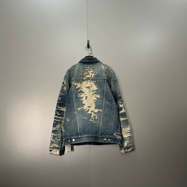 Givenchy Givenchy Blue Single Button Ripped Denim Jacket 2506-Nexta Size US M / EU 48-50 / 2 - 3 Thumbnail