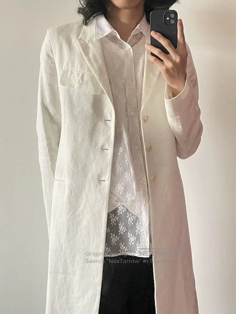 Ann Demeulemeester Ann Demeulemeester S/S15 White Trench. Size US XXS / EU 40 - 3 Thumbnail