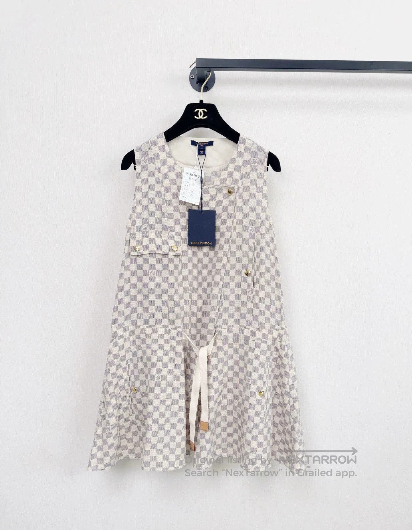 Louis Vuitton New Checkered Sleeveless Dress.