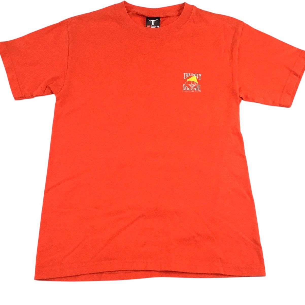 Hanes Salty Dog Cafe T-Shirt Orange Yellow Classic Dog Vtg Logo S Size S / US 4 / IT 40 - 1 Thumbnail
