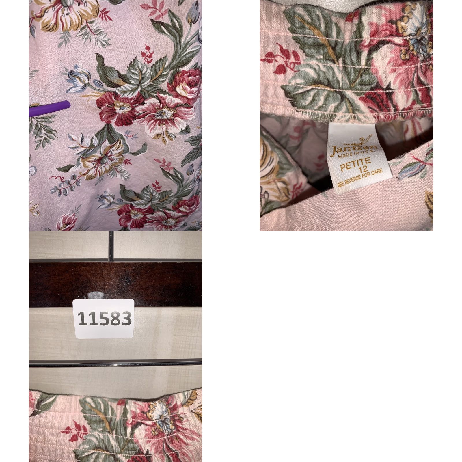Jantzen VINTAGE JANTZEN Skirt Floral Pleated Button Front 12P Pink Womens Long 90s American Boyfriend Women Size 34" / US 12 / IT 48 - 8 Thumbnail