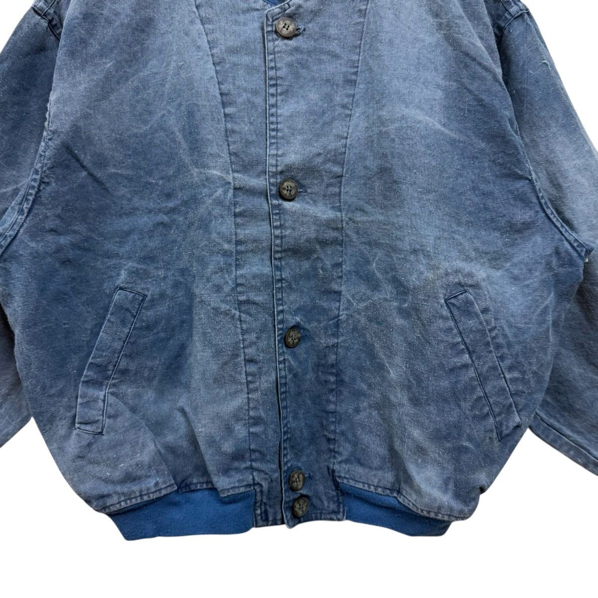 Japanese Brand Vintage Maneaver Jacket Bomber Denim Cotton Size US XL / EU 56 / 4 - 3 Thumbnail