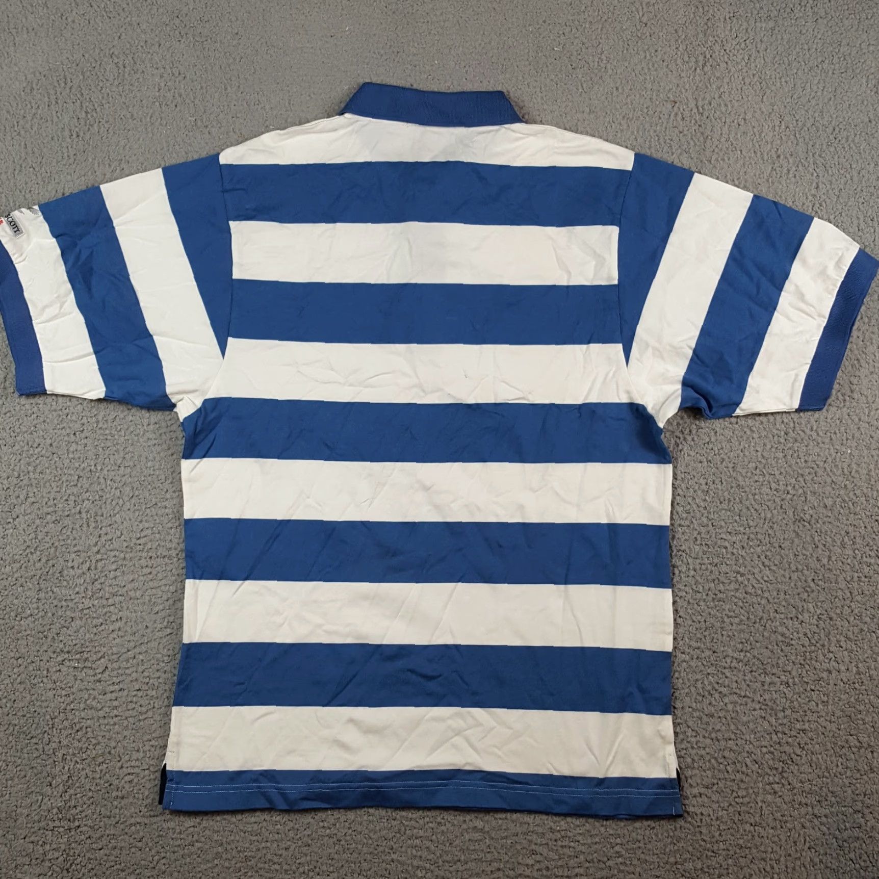Lyle & Scott VINTAGE Lyle & Scott Polo Shirt Men’s M Striped Surf Blue Collared Short Sleeve Knitted Cotton 90s Preppy Skater Shirt Size US M / EU 48-50 / 2 - 6 Thumbnail