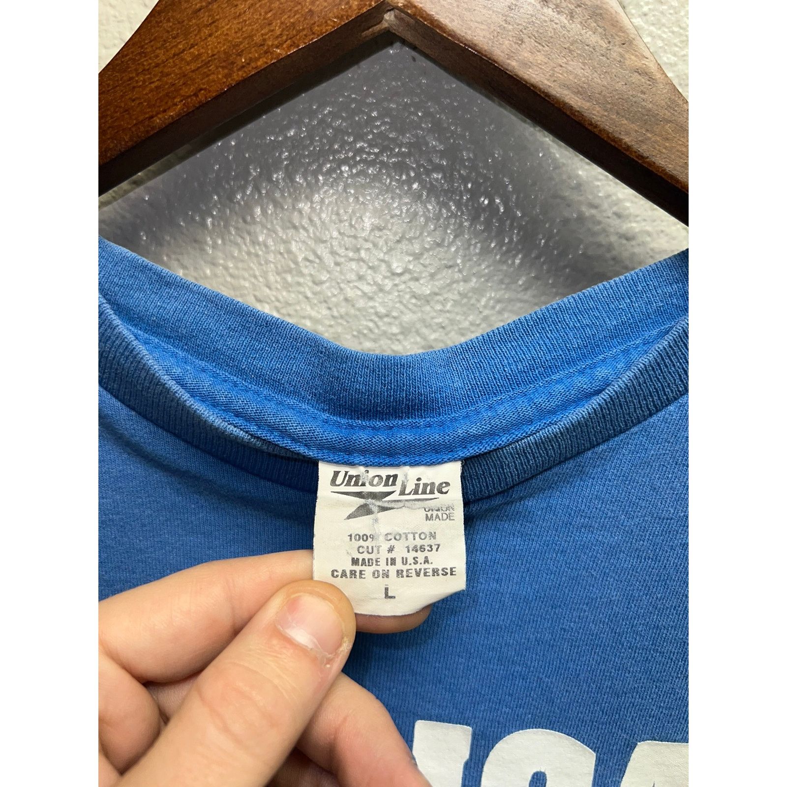 Vintage Vinage Union Line Shirt Lady Liberty Local 247 Blue Tee L Size US L / EU 52-54 / 3 - 5 Thumbnail