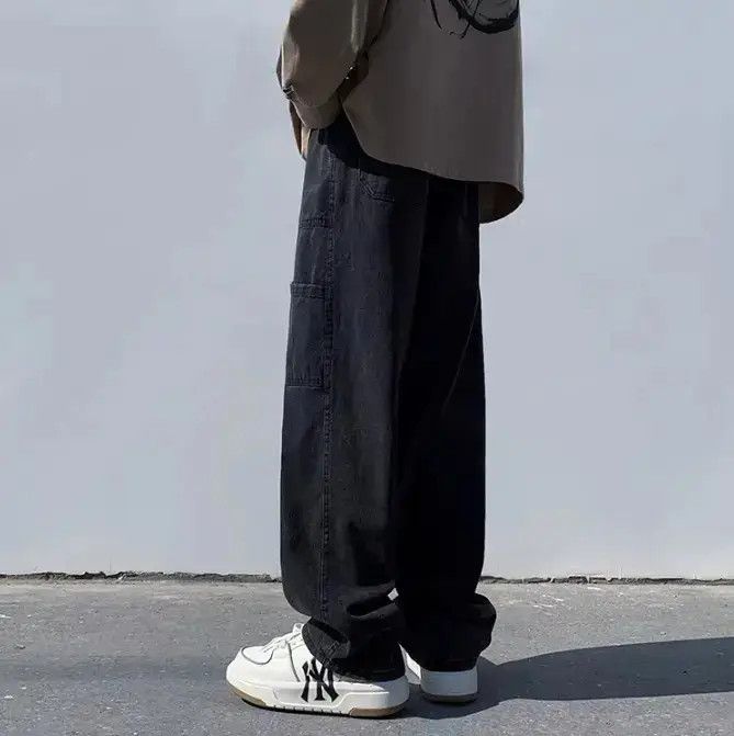 Japanese Brand Loose straight leg wide leg casual jeans Size US 34 / EU 50 - 2 Thumbnail
