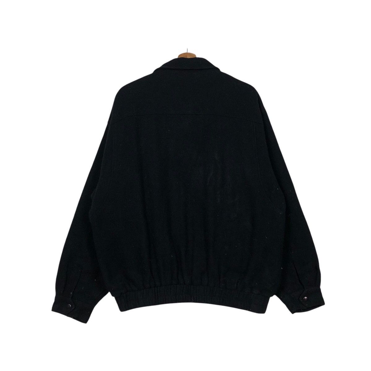 Japanese Brand Rich Black Vintage Wool Bomber Jacket Unbrandd Issey Miyake Size US L / EU 52-54 / 3 - 9 Thumbnail