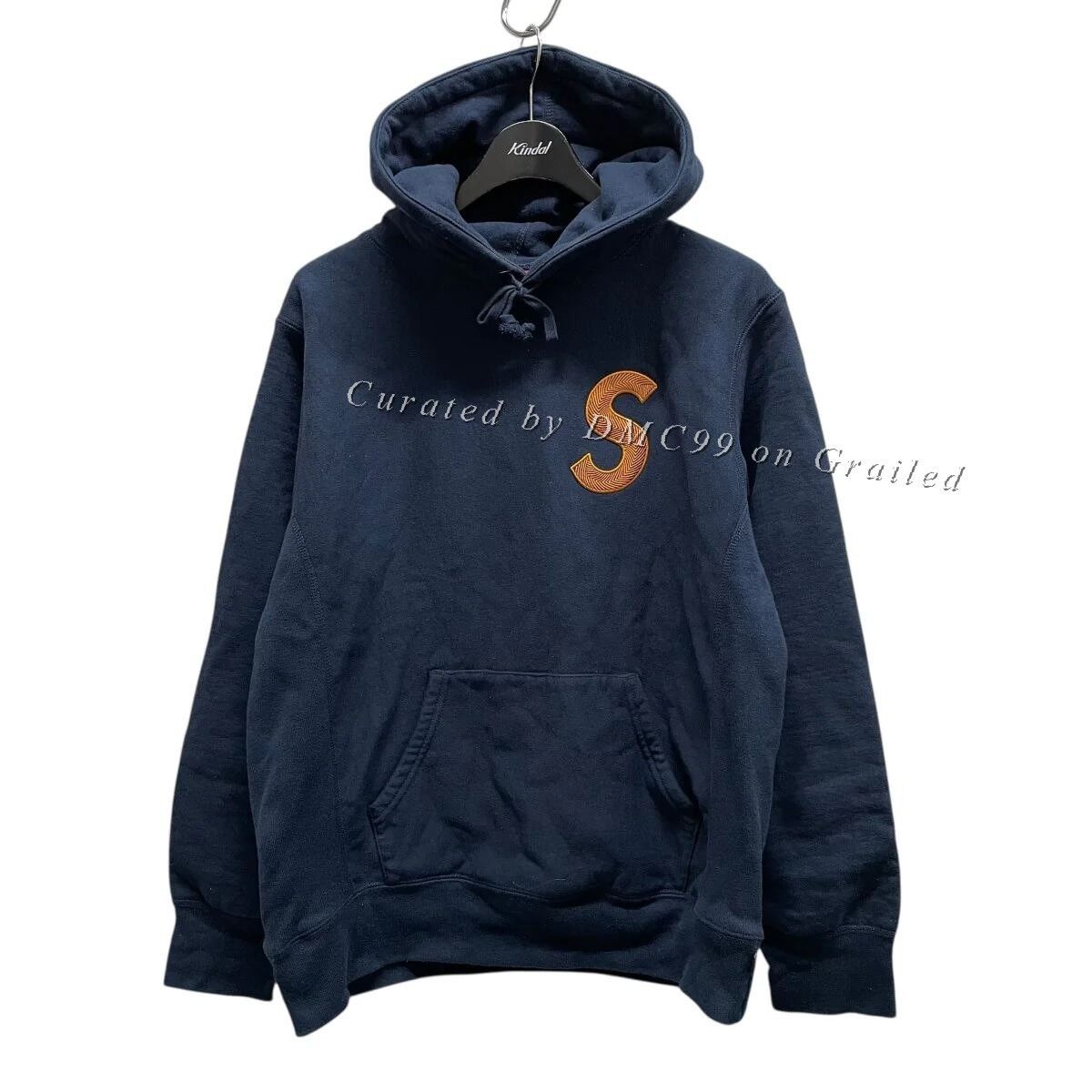 Supreme Supreme Navy Arch Logo Spell Out Thermal Zip Hoodie M