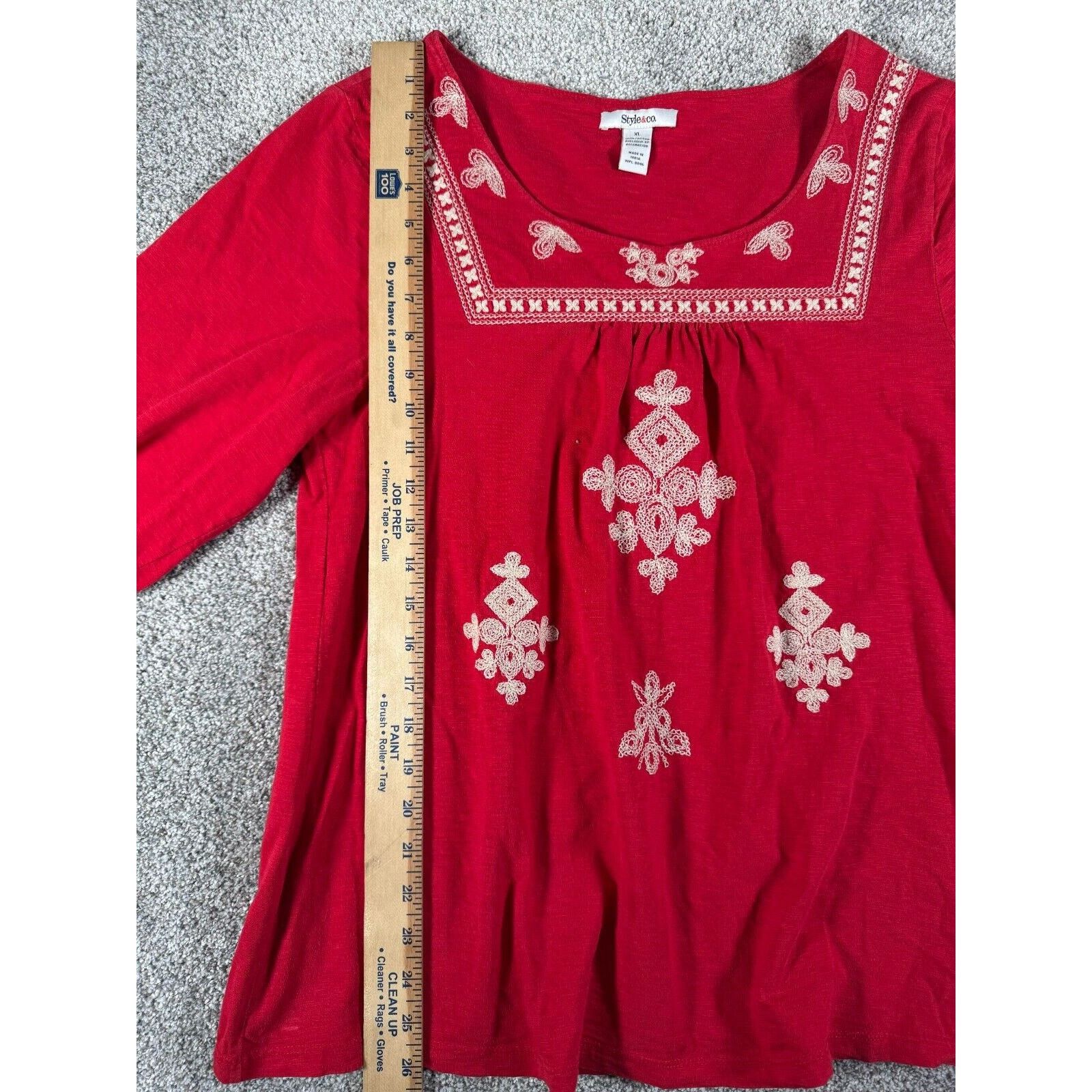 Other Style&Co Top XL Embroidered Cottagecore Peasant Vintage Y2K Size XL / US 12-14 / IT 48-50 - 10 Thumbnail