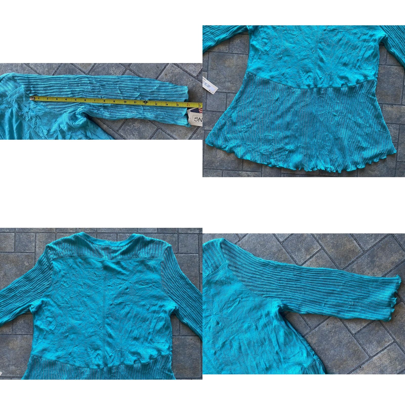 Vintage Sno Skins Cardigan Women NWT XL Turquoise Blue Made In USA Size XL / US 12-14 / IT 48-50 - 9 Thumbnail