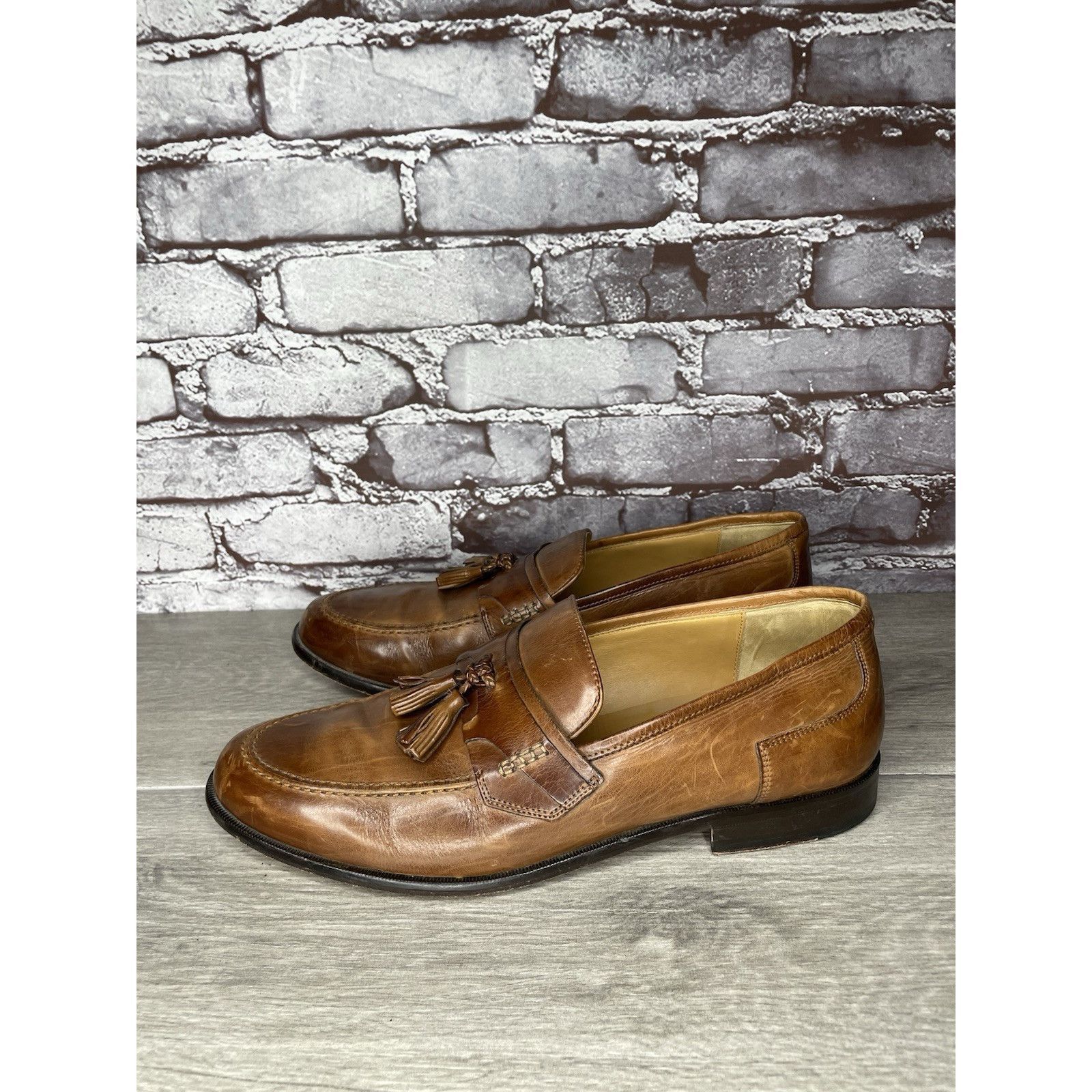 Johnston & Murphy Johnston & Murphy Brown Leather Tassel Loafers Dress Shoes M Size US 11.5 / EU 44-45 - 20 Thumbnail