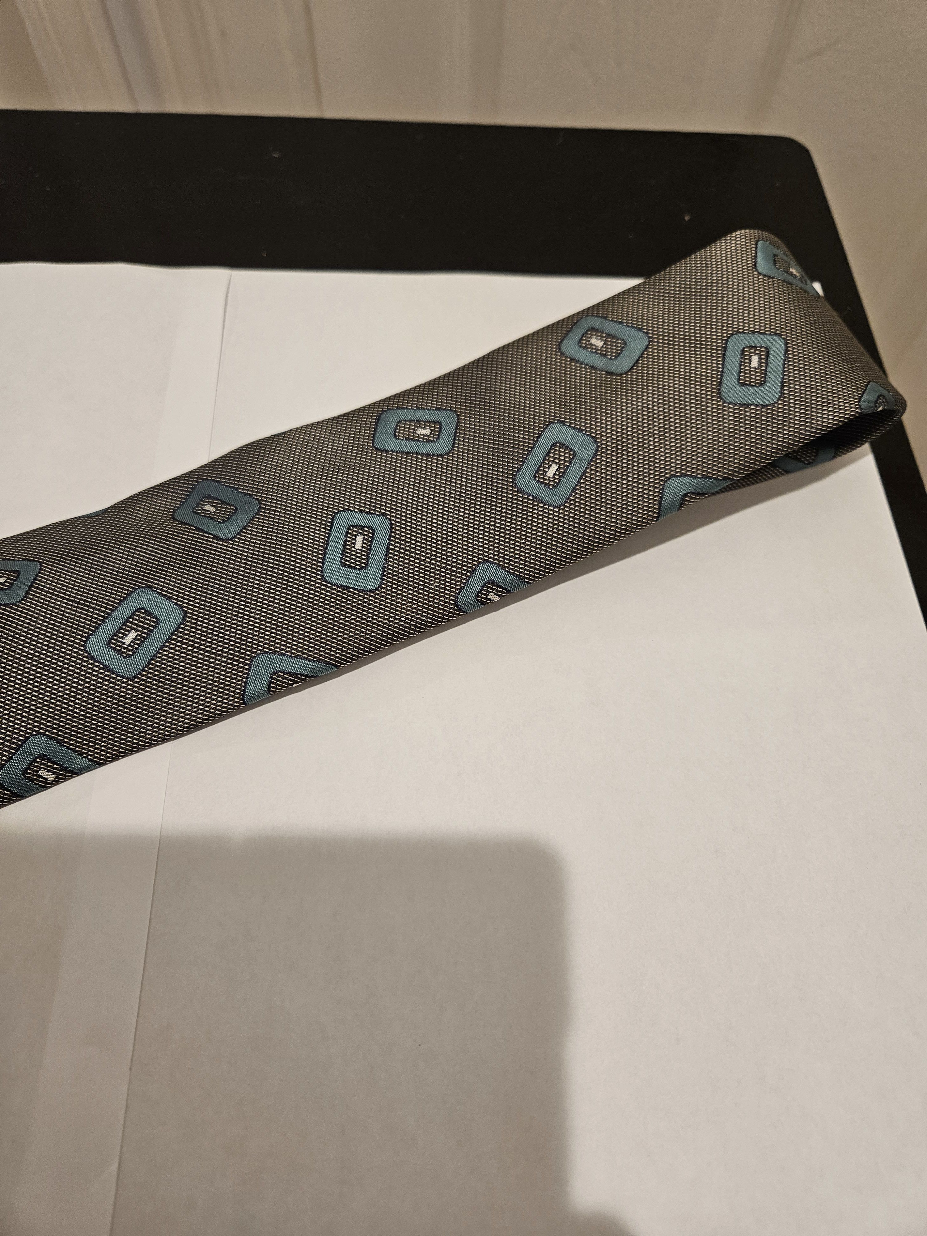 Other BLICK Necktie Silk Grey Patterned (Made in Italy) Size ONE SIZE - 3 Thumbnail