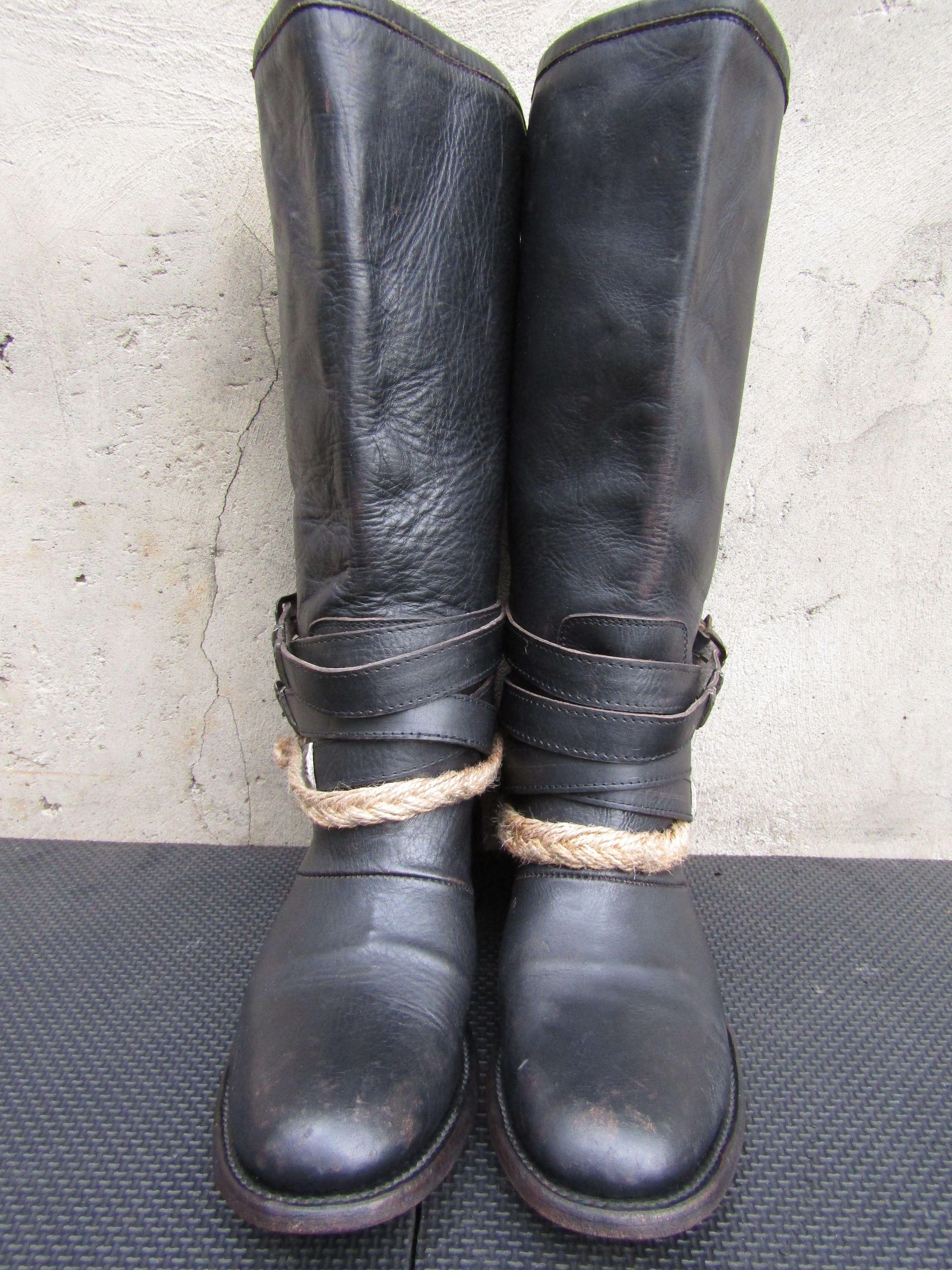 FREEBIRD Freebird By Steven Drove Distressed Black Leather Harness Size US 7 / IT 37 - 3 Thumbnail