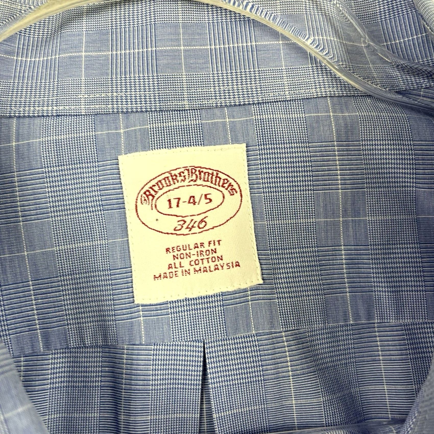 Brooks Brothers Brooks Brothers 346 Dress Shirt Men 2XL Blue Plaid Button-Up Long Sleeve Size 48R - 3 Thumbnail
