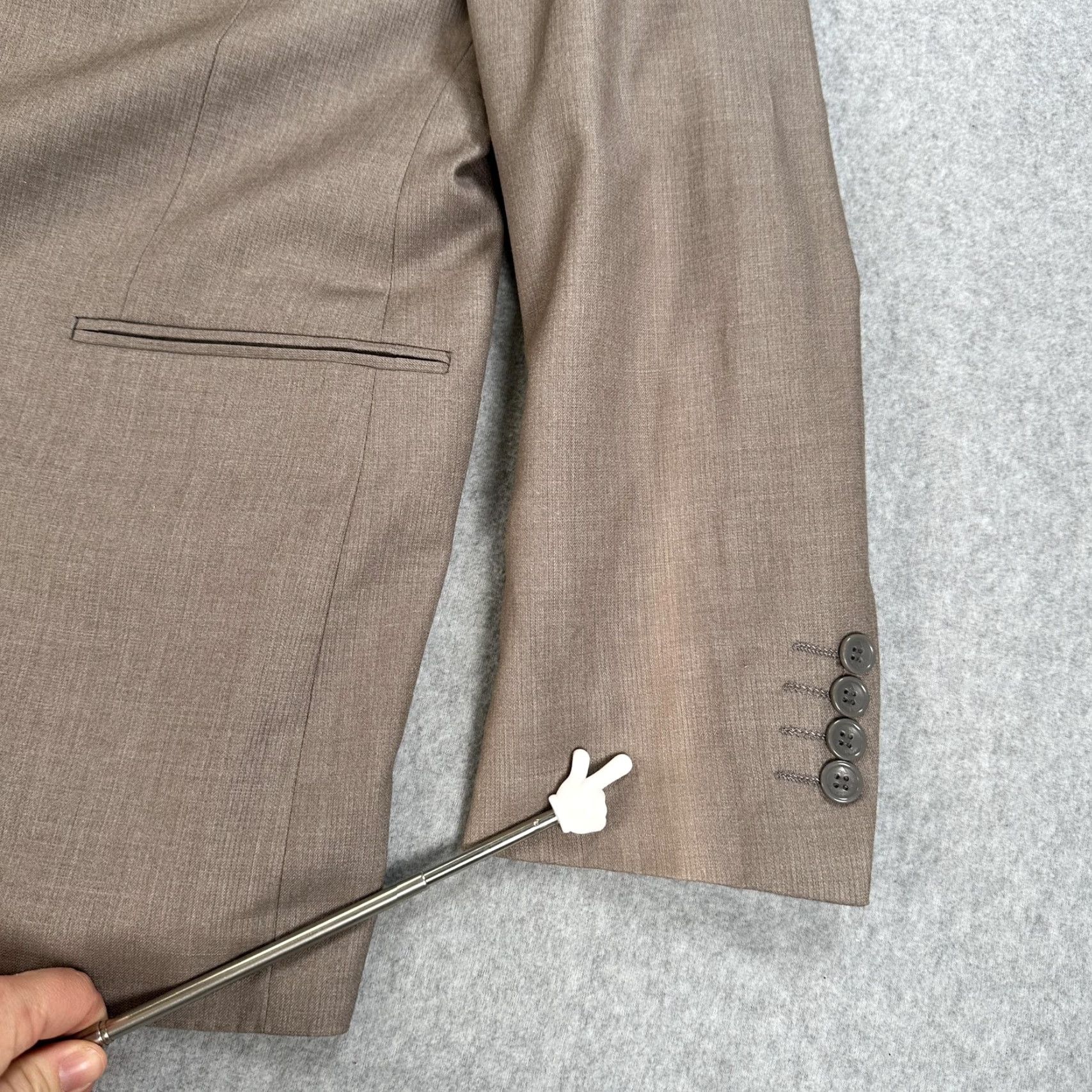 Giorgio Armani Giorgio Armani Blazer Mens 42 Brown Wool Suit Jacket Two-Button Notch Lapel Single-Breasted Size 42R - 4 Thumbnail