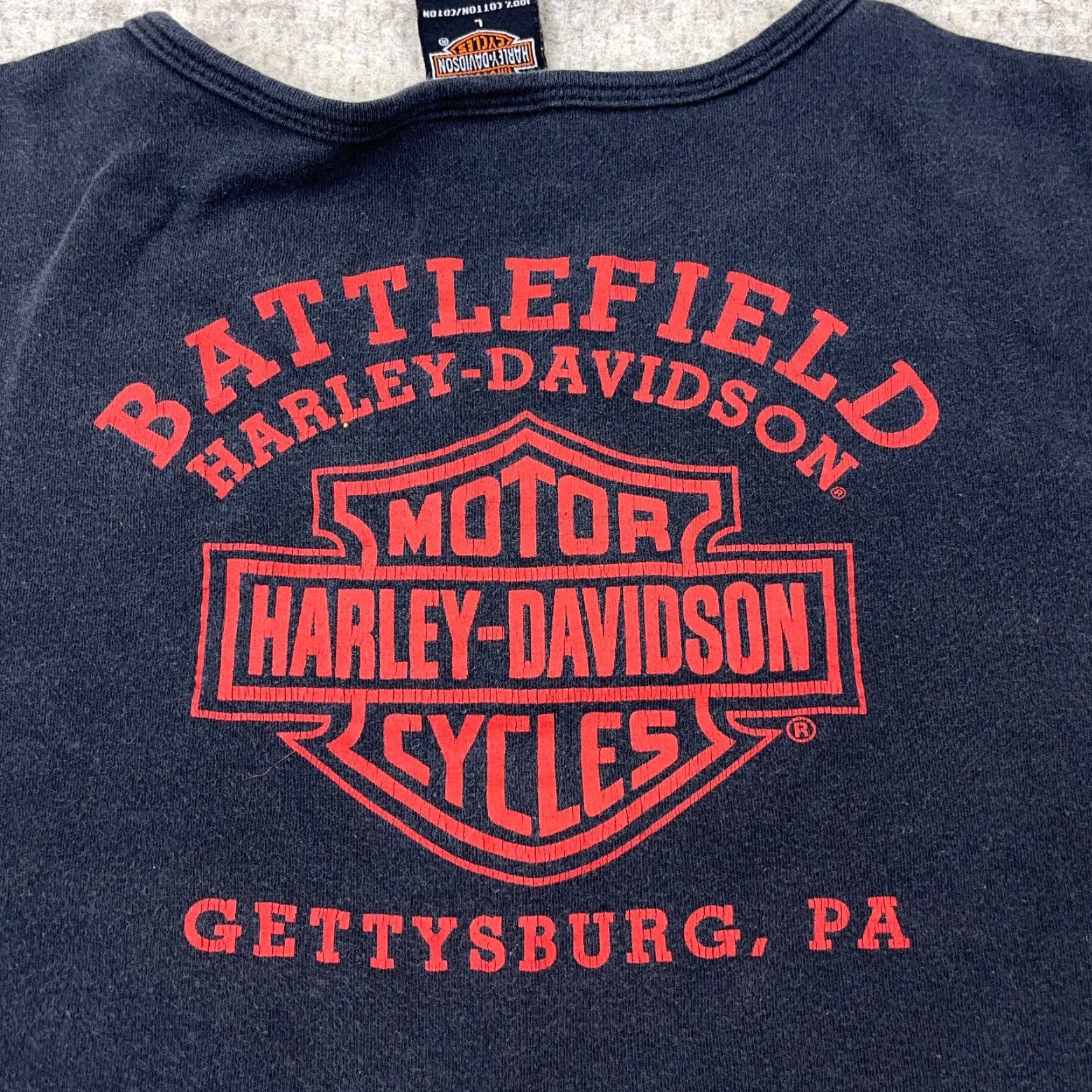Harley Davidson VINTAGE Harley-Davidson Tank Shirt Women L Black V-Neck Tattoo Faded Graphic Print All Seasons Size L / US 10 / IT 46 - 7 Thumbnail