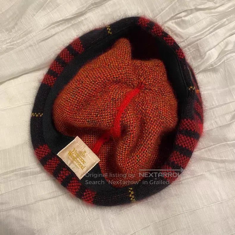 Vivienne Westwood Vivienne Westwood Red and Black Plaid Wool Beret Size ONE SIZE - 7 Thumbnail