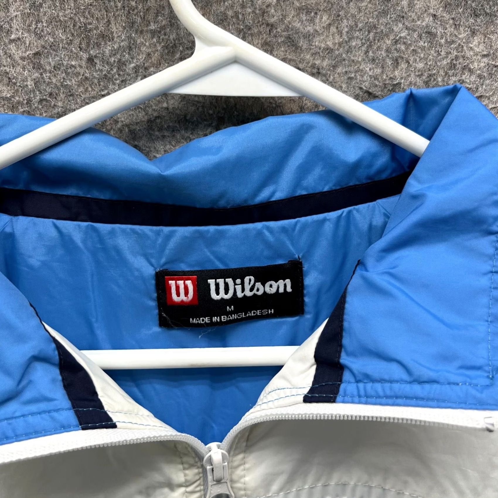 Wilson VINTAGE Wilson Jacket Mens M White Full Zip Track Windbreaker Nylon 90s Y2K Guess: 80s 90s Size US M / EU 48-50 / 2 - 6 Thumbnail