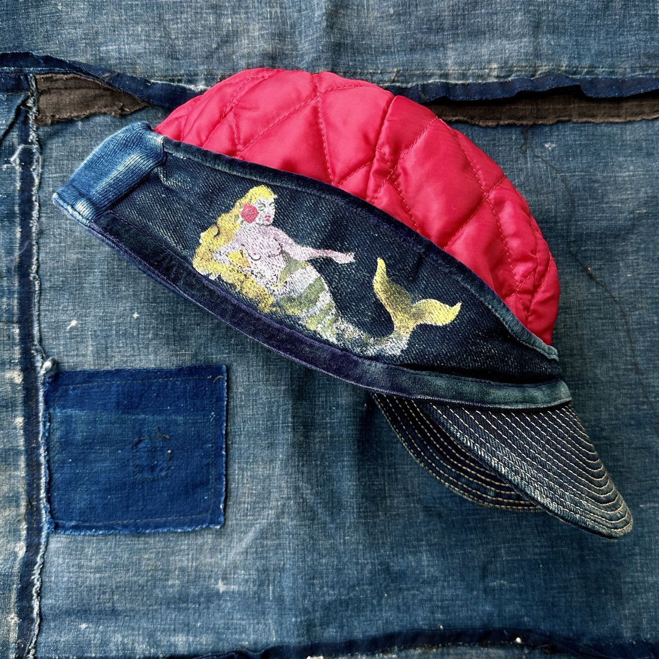 Kapital Kapital Mermaid painting quilted Mechanic Watch Cap Beanie Size ONE SIZE - 1 Thumbnail