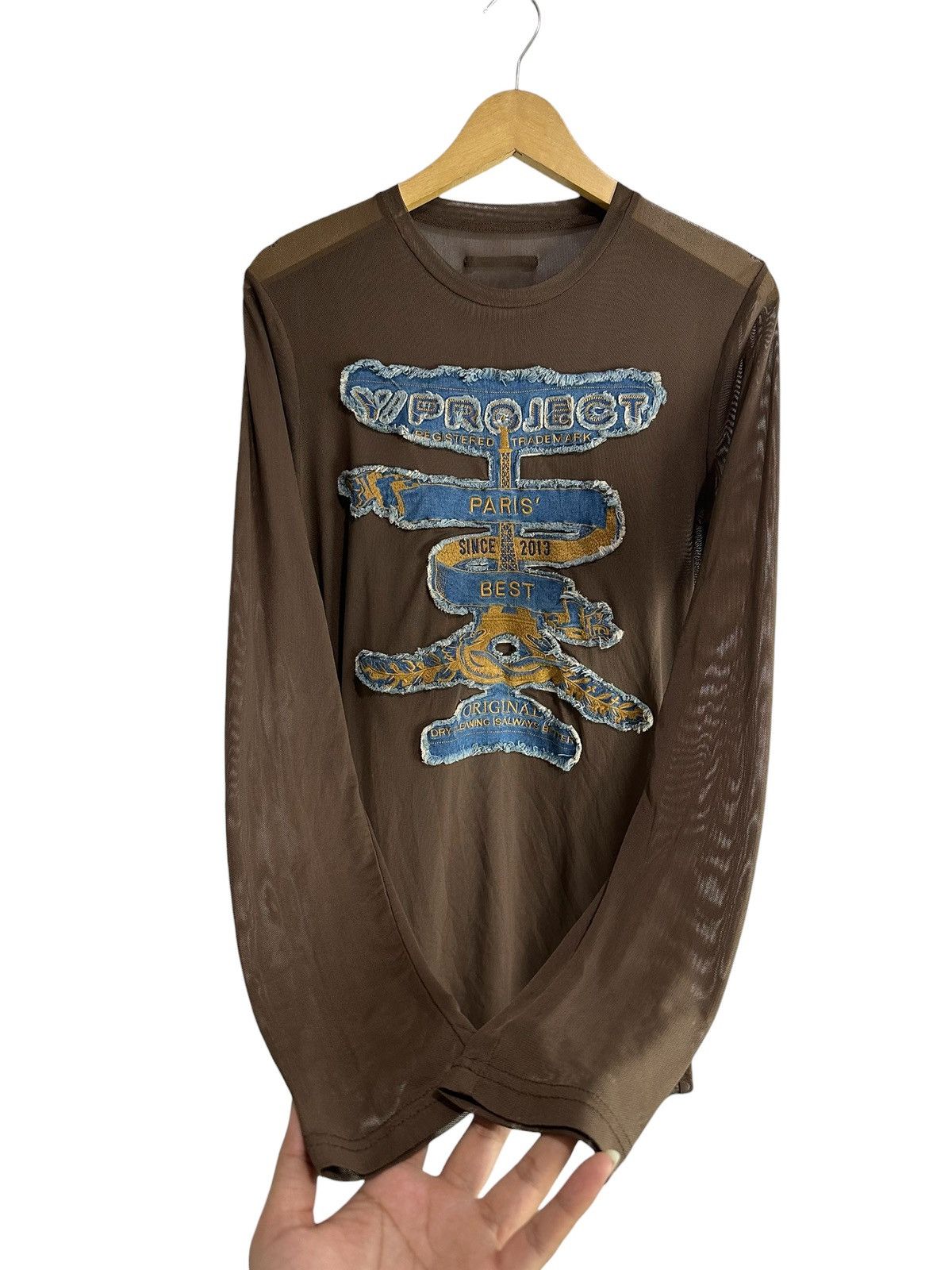 Y/Project Y/Project 2013 ‘Paris’ Best’ Mesh T-Shirt in Brown/Blue Size US S / EU 44-46 / 1 - 3 Thumbnail