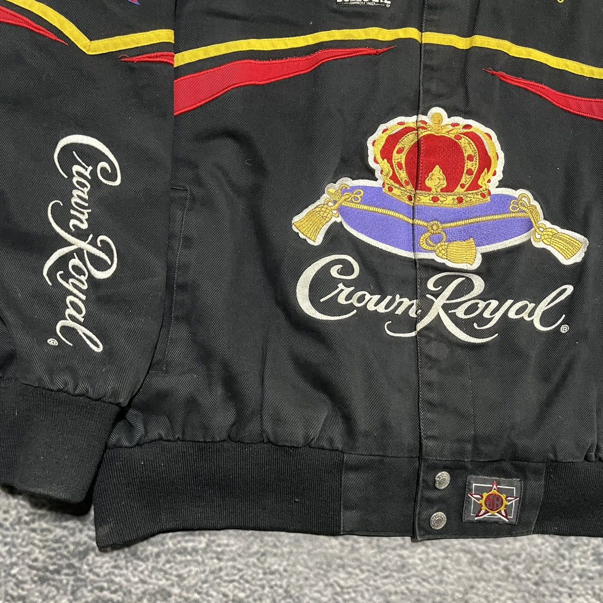 JH Design VINTAGE CROWN ROYAL JH DESIGN RACING JACKET 90s BLACK XL Size US XL / EU 56 / 4 - 4 Thumbnail