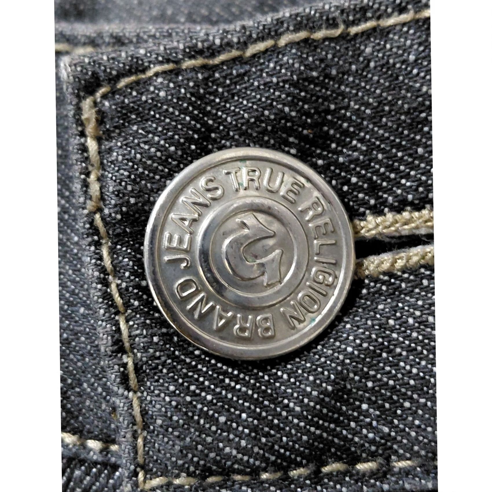 True Religion TRUE RELIGION Ricky Jeans Blue Solid Denim Classic Jeans Men 38 Inseam 33 Regular Size US Made Size US 38 / EU 54 - 3 Thumbnail
