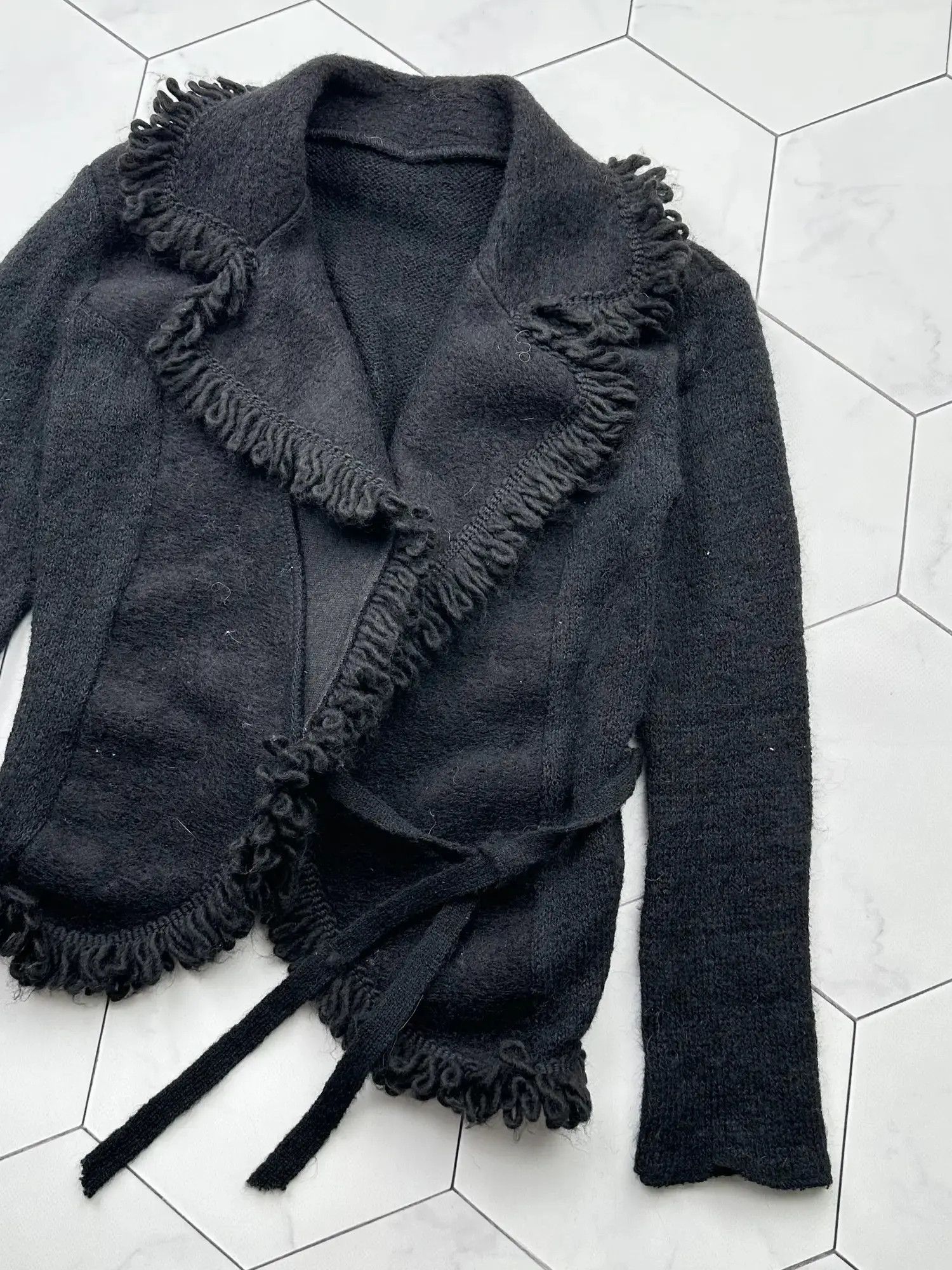 Japanese Brand Vintage Wool Asymmetry Blouse (B445)E2D15 Size XS / US 0-2 / IT 36-38 - 3 Thumbnail