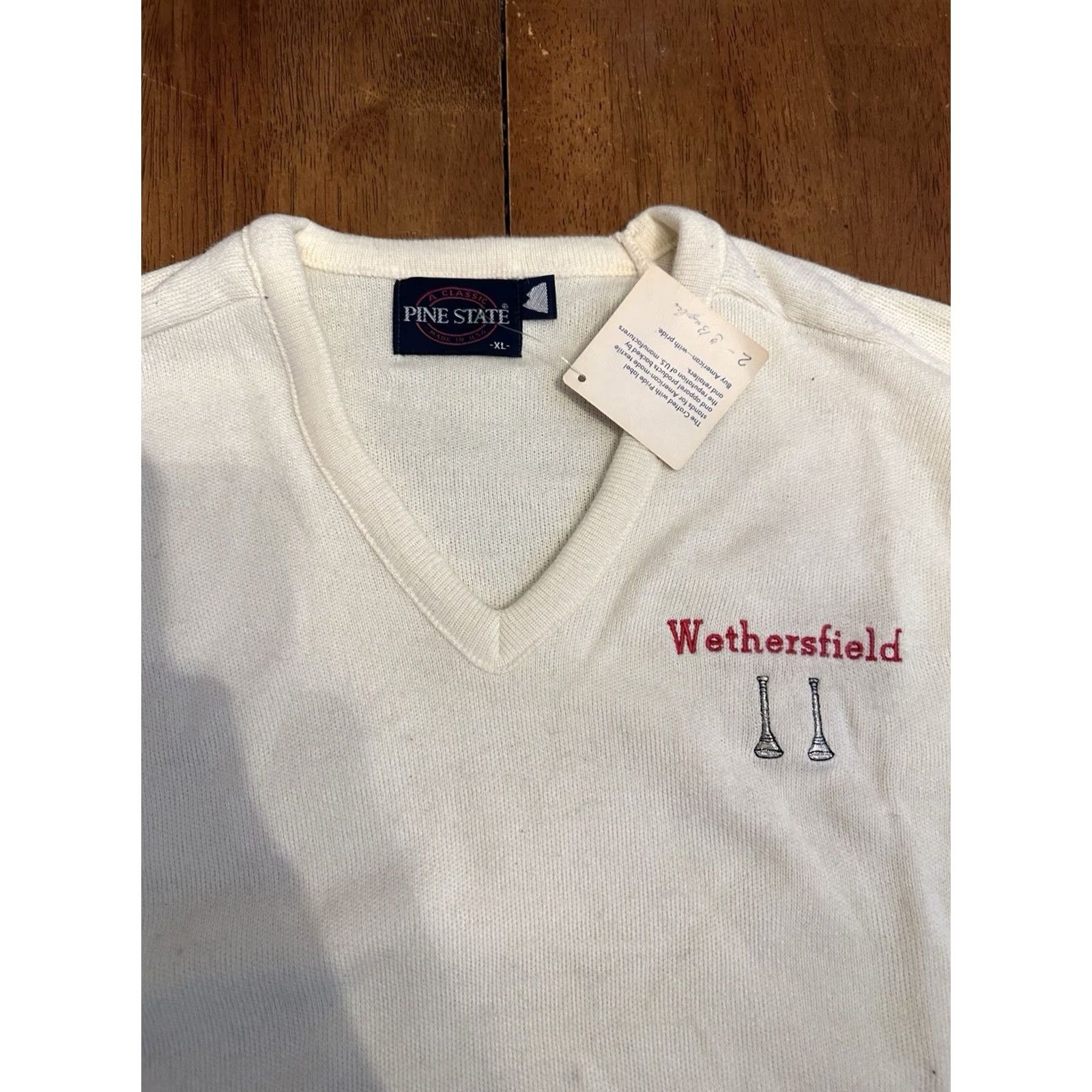 Vintage VINTAGE Sweater V Neck Acrylic XL Ivory 80s Wethersfield Connecticut Pullover Unisex Adults Size US XL / EU 56 / 4 - 2 Thumbnail
