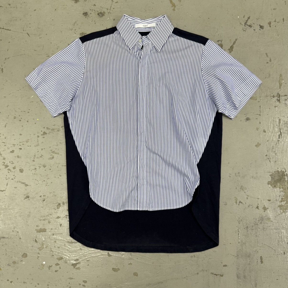 Japanese Brand Comme Des Garcons Style Two Material Button Up Shirt Size US L / EU 52-54 / 3 - 1 Thumbnail