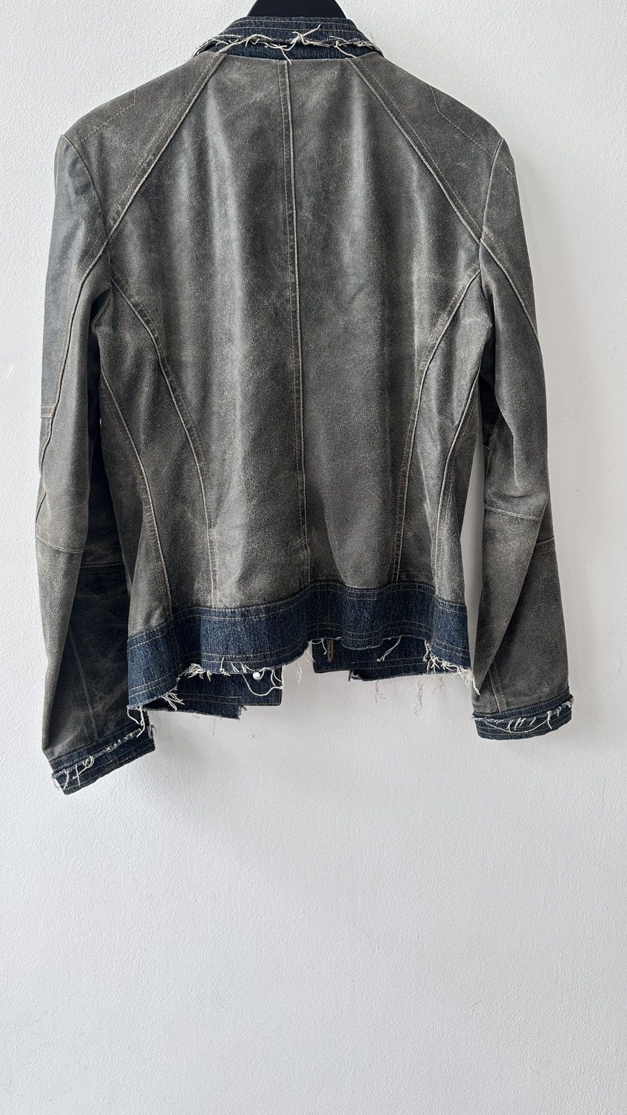 Baldinini Baldinini Italy Distressed Leather Denim Jacket 44 Archive Size M / US 6-8 / IT 42-44 - 15 Thumbnail
