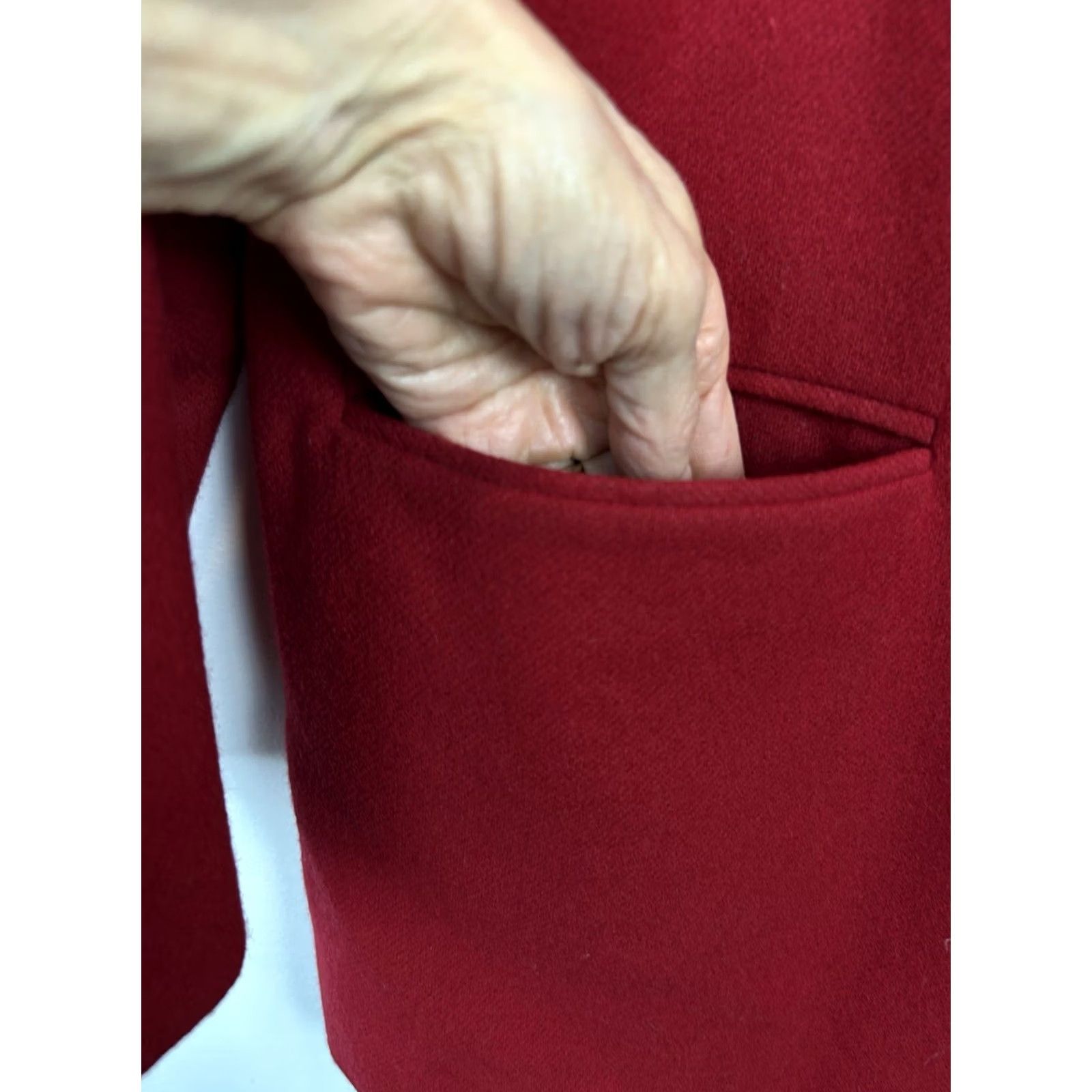 Vintage VINTAGE Sag Harbor Blazer Womens 12 Red Wool Quiet Luxury Old Money Oversized Button Front Classic Coat Mid-Length Mens? Size XL / US 12-14 / IT 48-50 - 5 Thumbnail